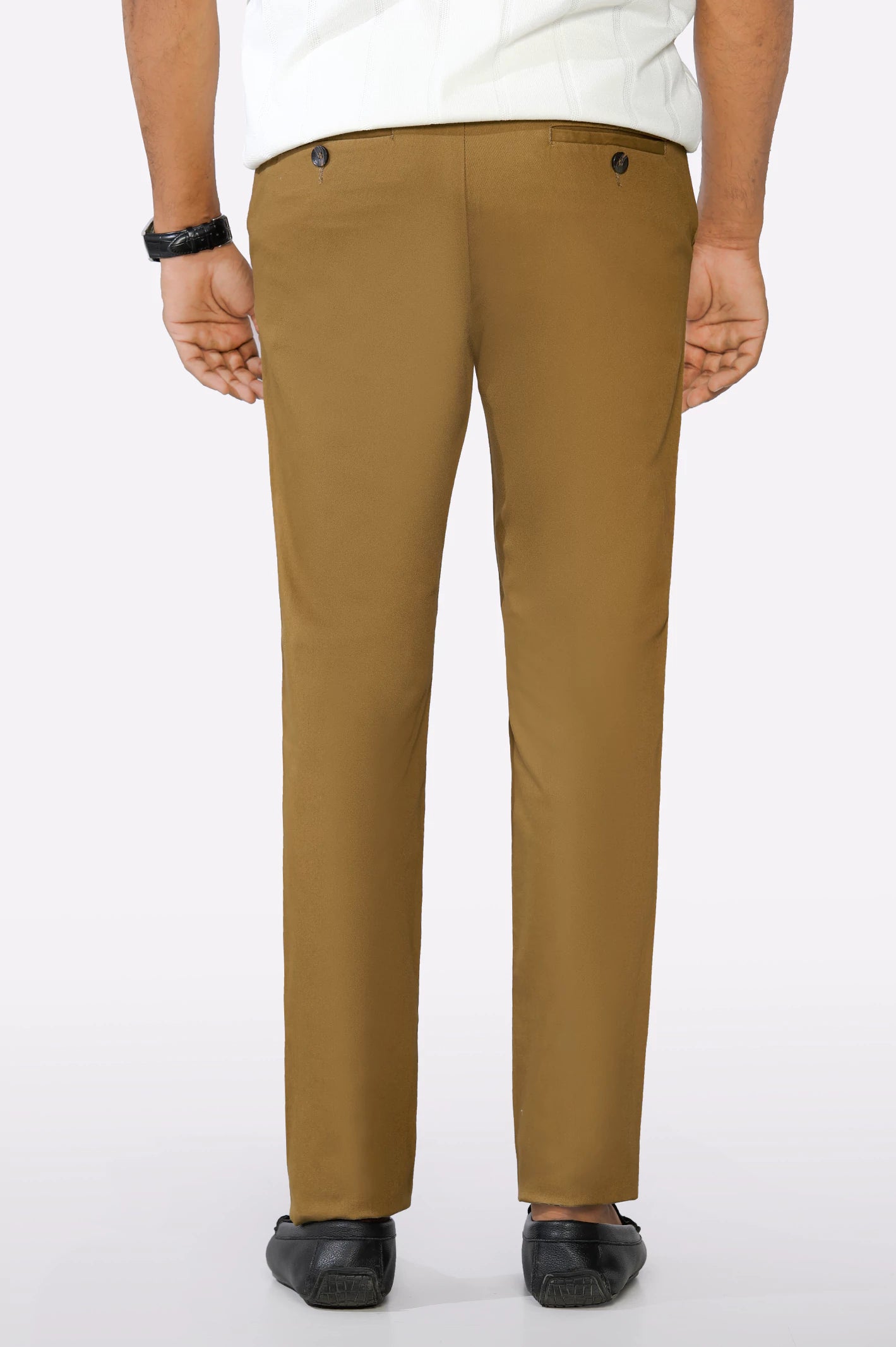 Dark Khaki Smart Fit Cotton Chino - Image 3
