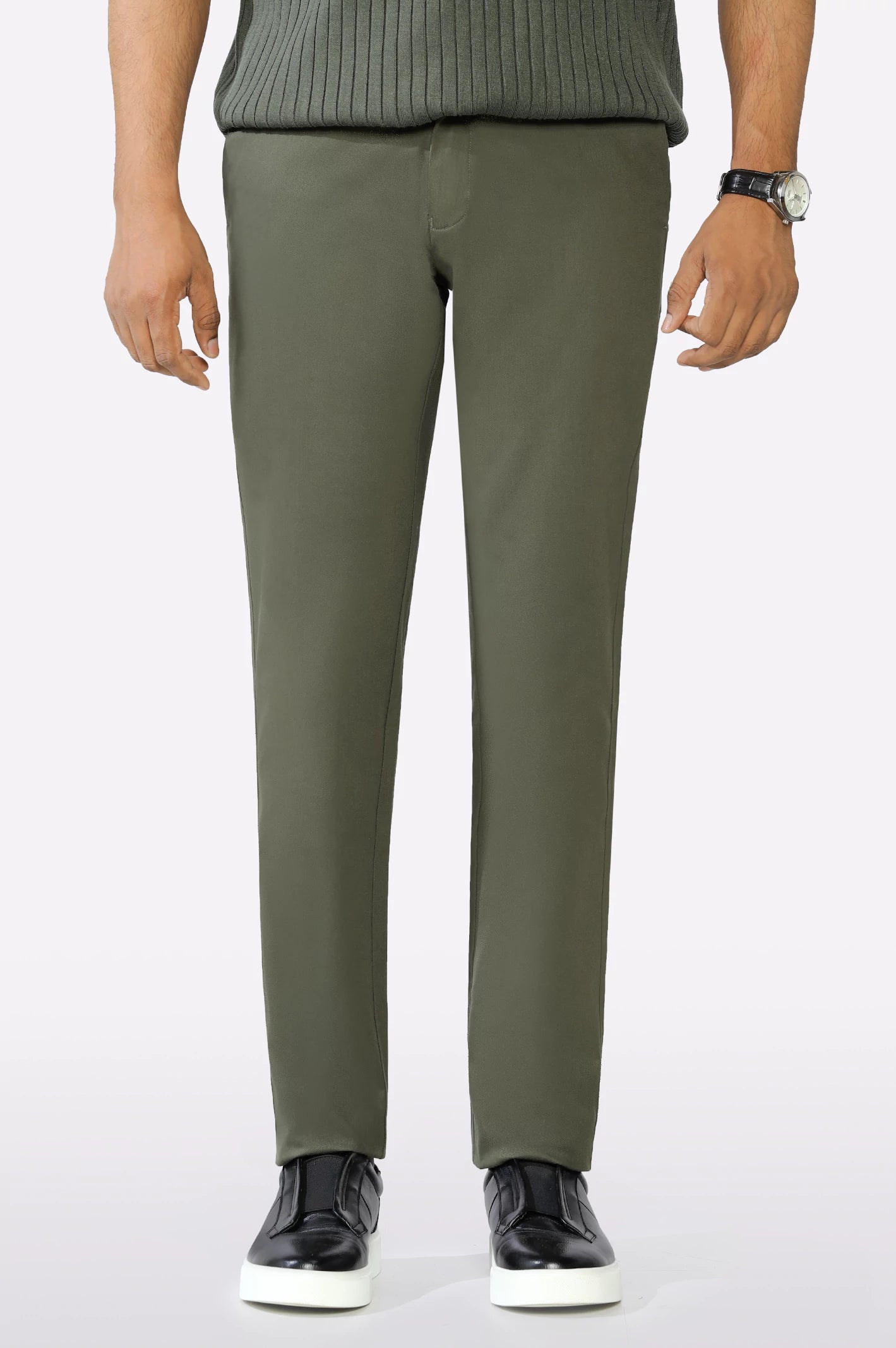 Olive Smart Fit Cotton Chino