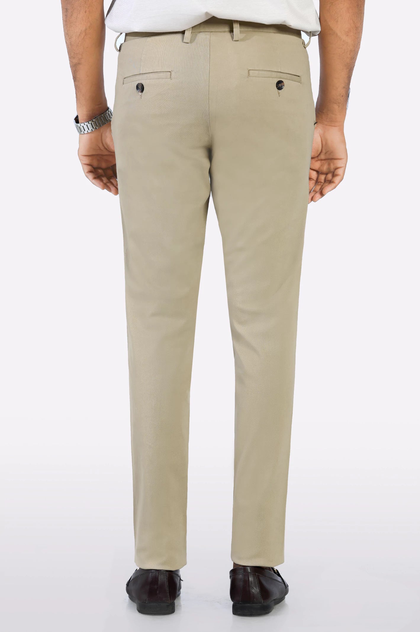 Light Khaki Smart Fit Cotton Chino - Image 3