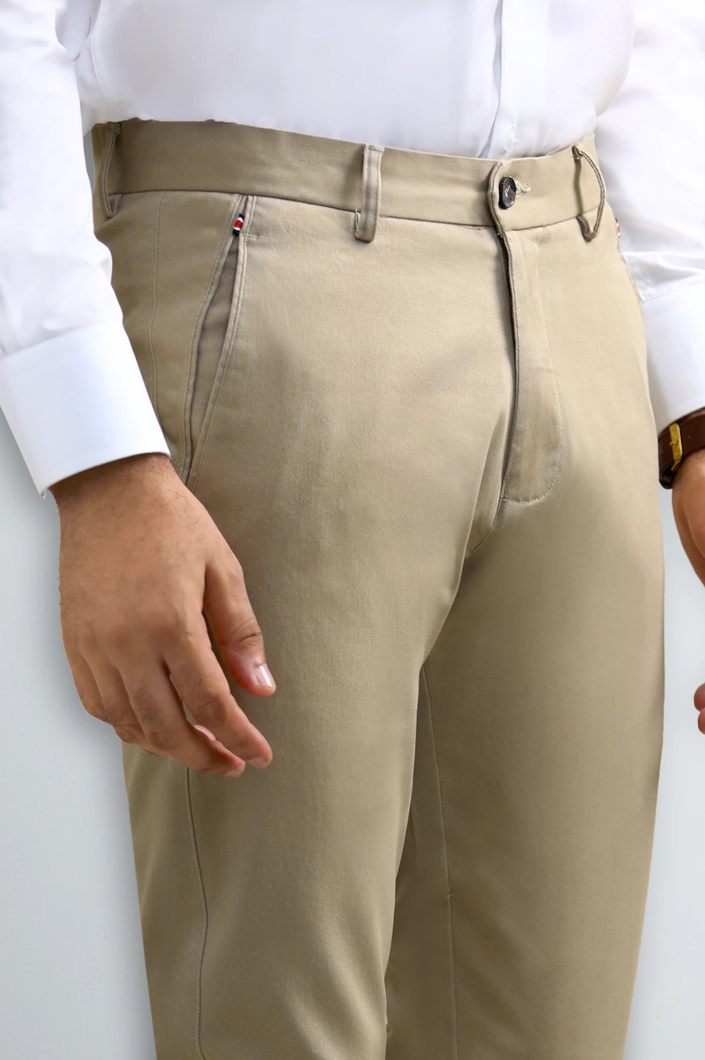 Light Khaki Smart Fit Cotton Chino - Image 2