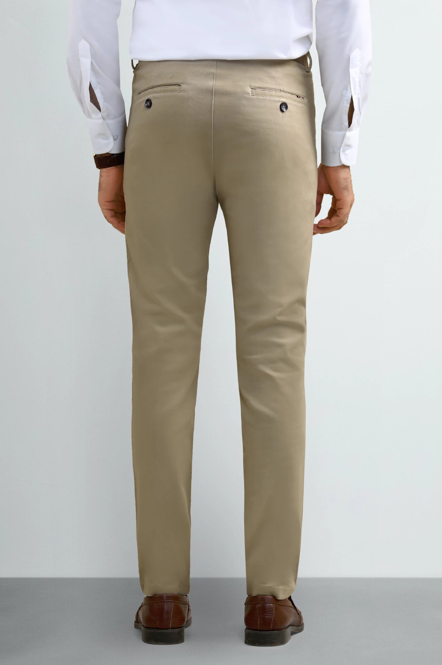 Light Khaki Smart Fit Cotton Chino - Image 3