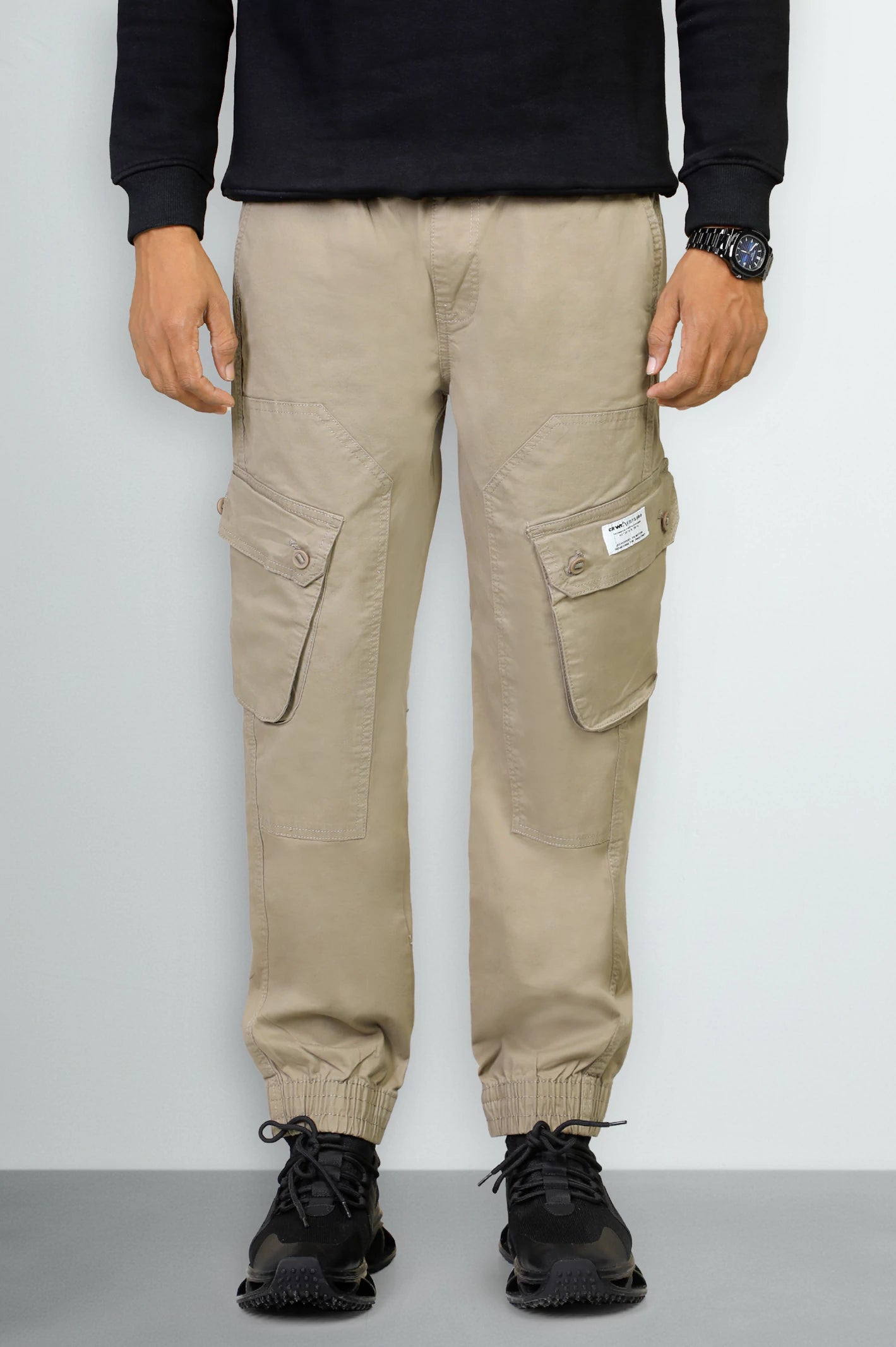Beige Smart Fit Cargo Pants