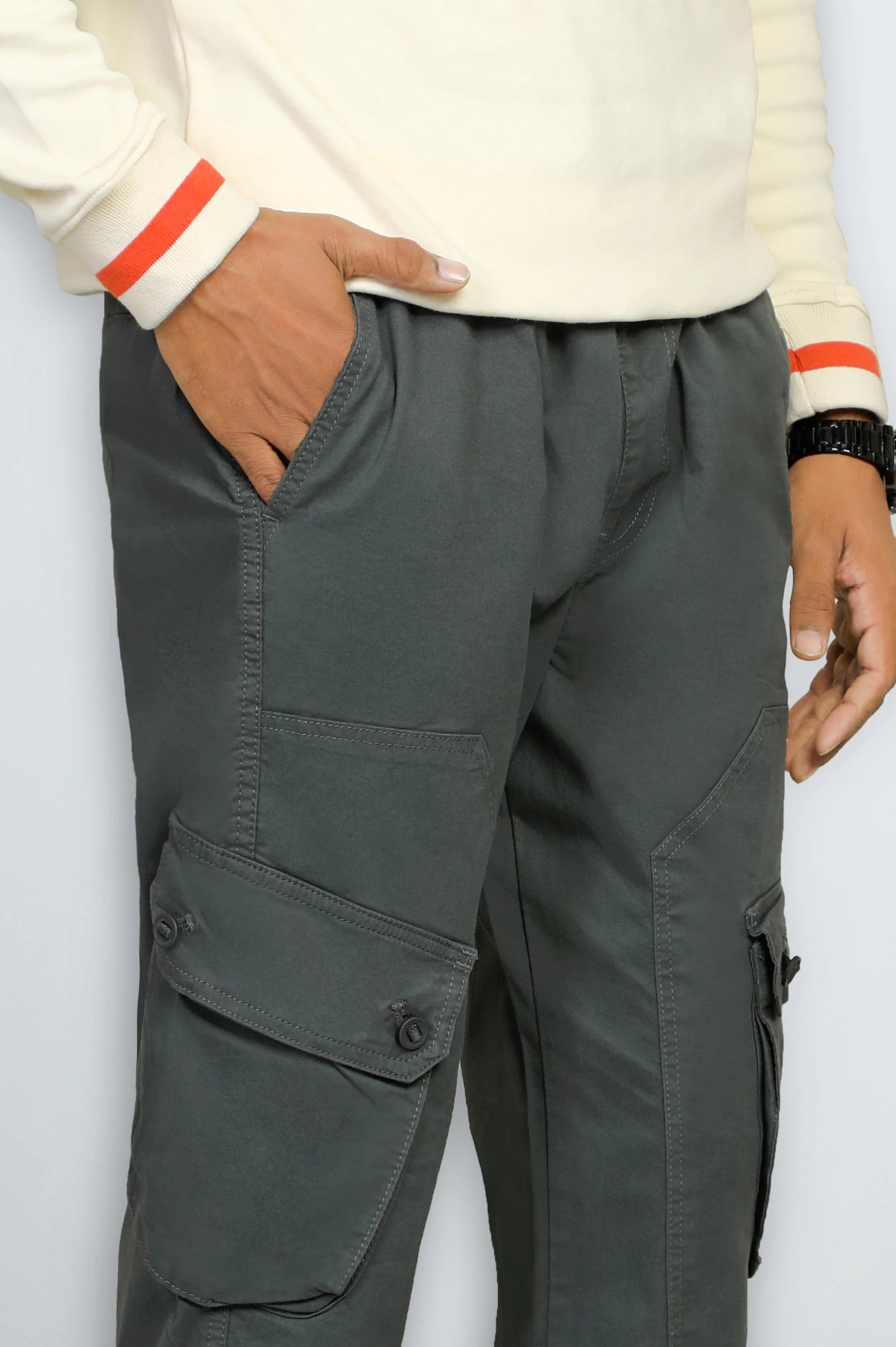 Dark Olive Smart Fit Cargo Pants - Image 2