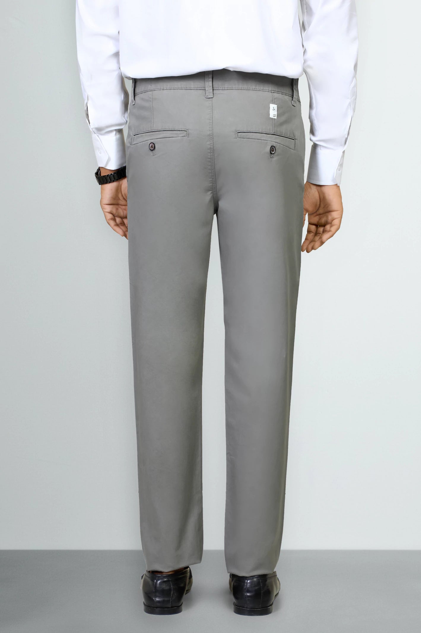 Dark Grey Smart Fit Cotton Pants - Image 3