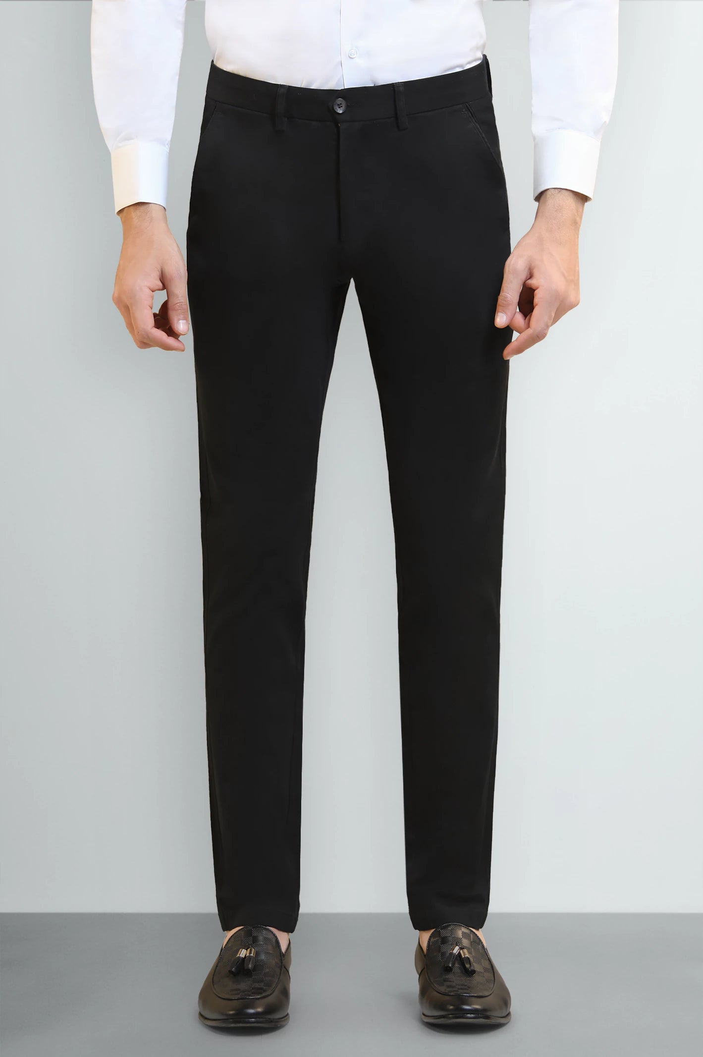 Black Smart Fit Cotton Chino
