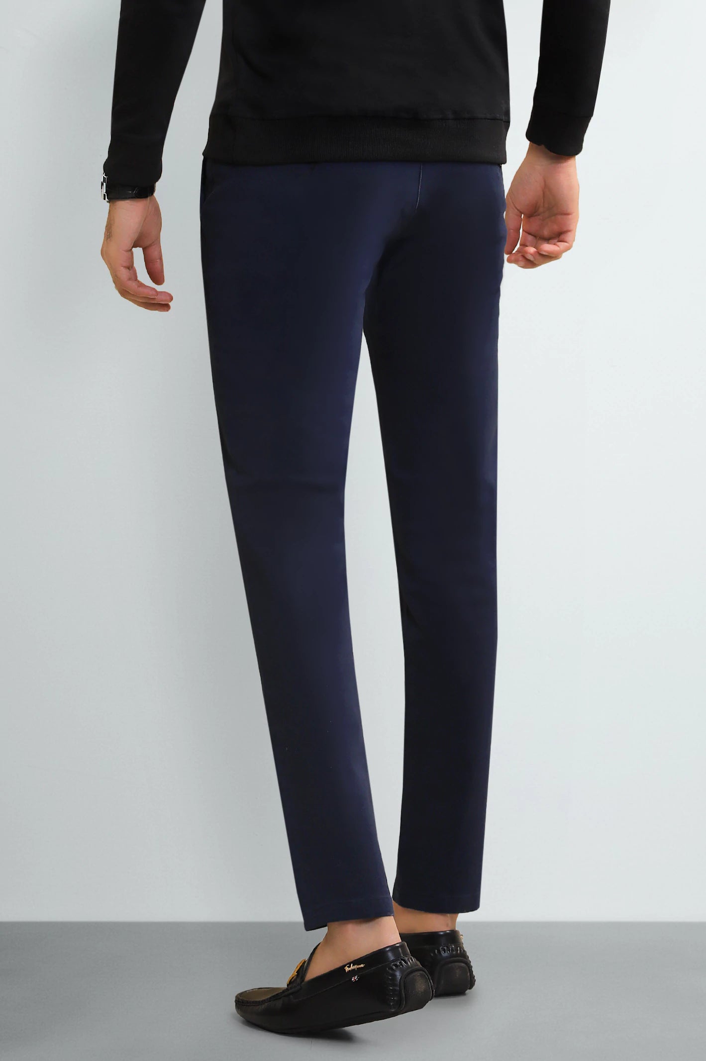 Navy Blue Cotton Chino - Image 3