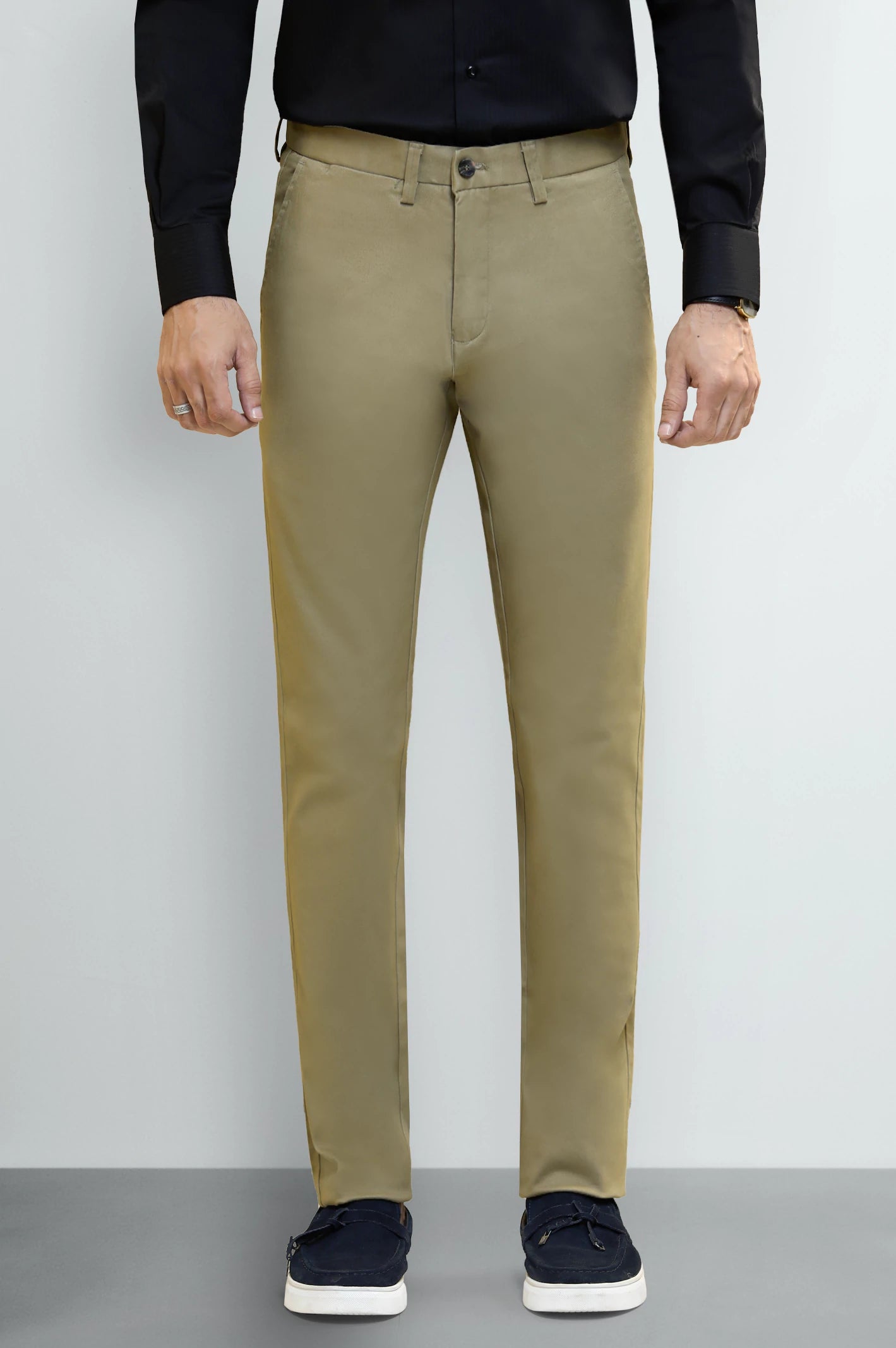 Light Khaki Smart Fit Cotton Chino