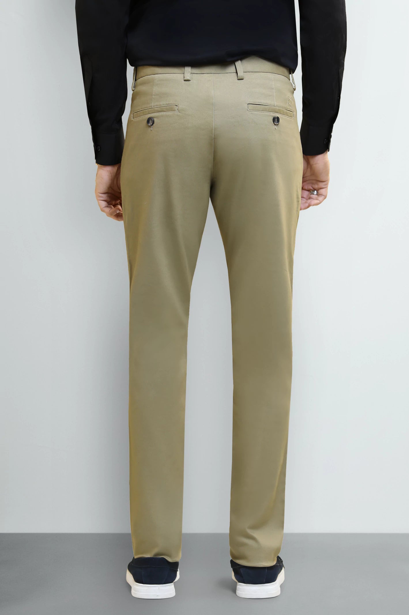 Light Khaki Smart Fit Cotton Chino - Image 3