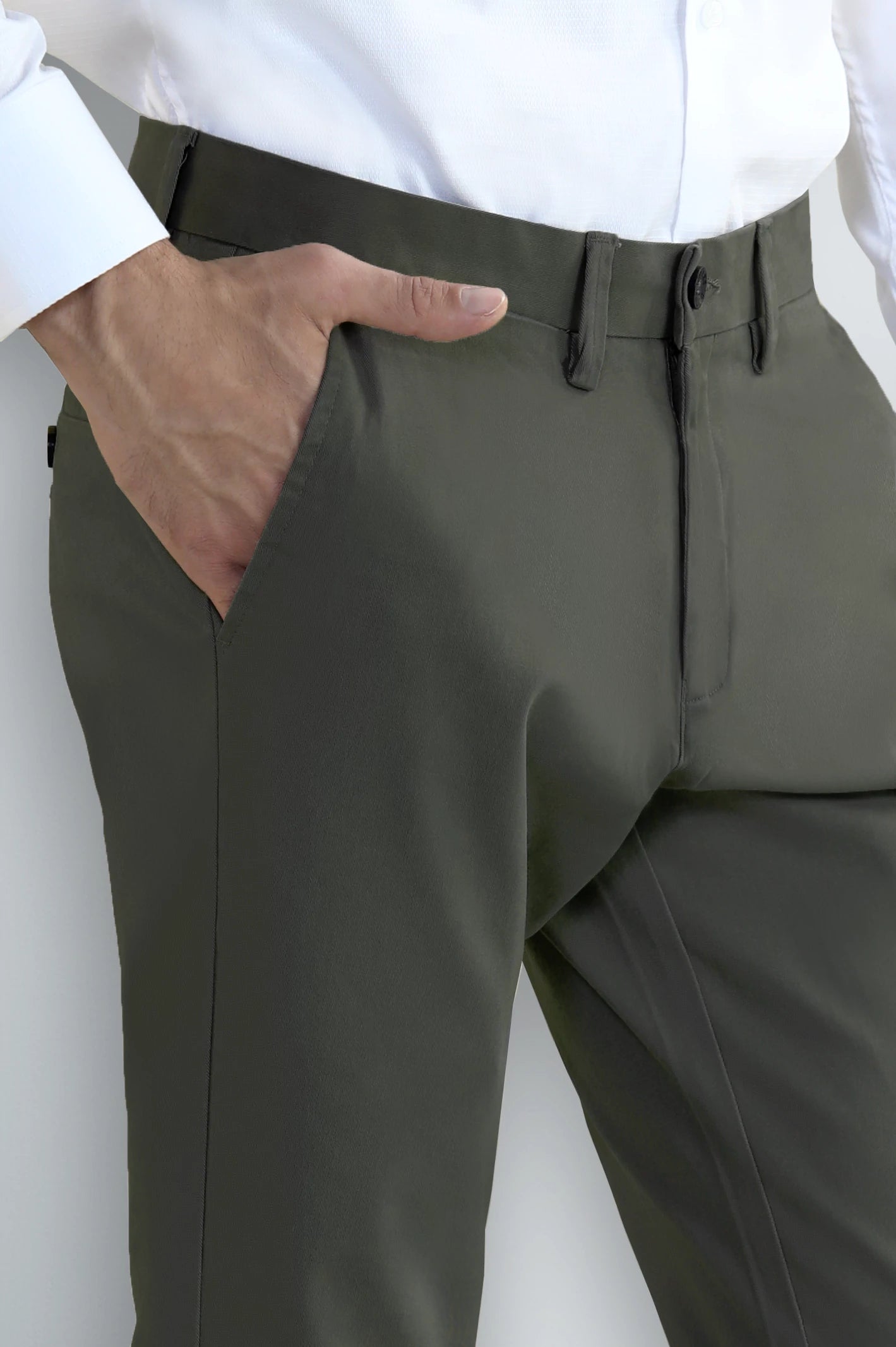 Olive Smart Fit Cotton Chino - Image 2
