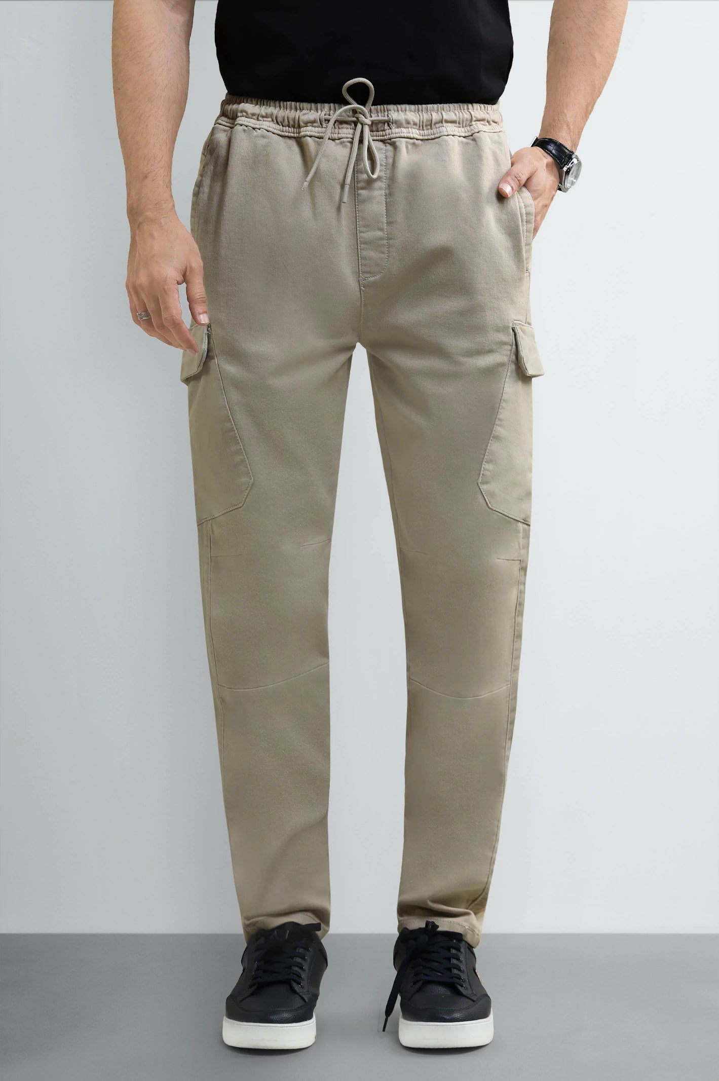 Beige Smart Fit Cargo Pants