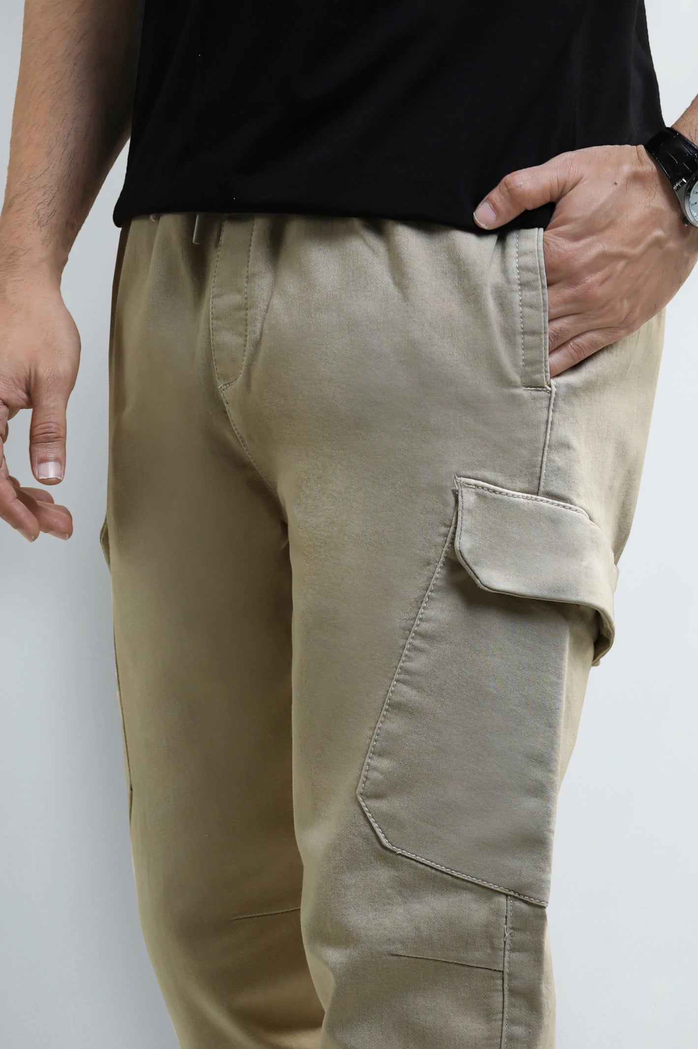 Beige Smart Fit Cargo Pants - Image 2