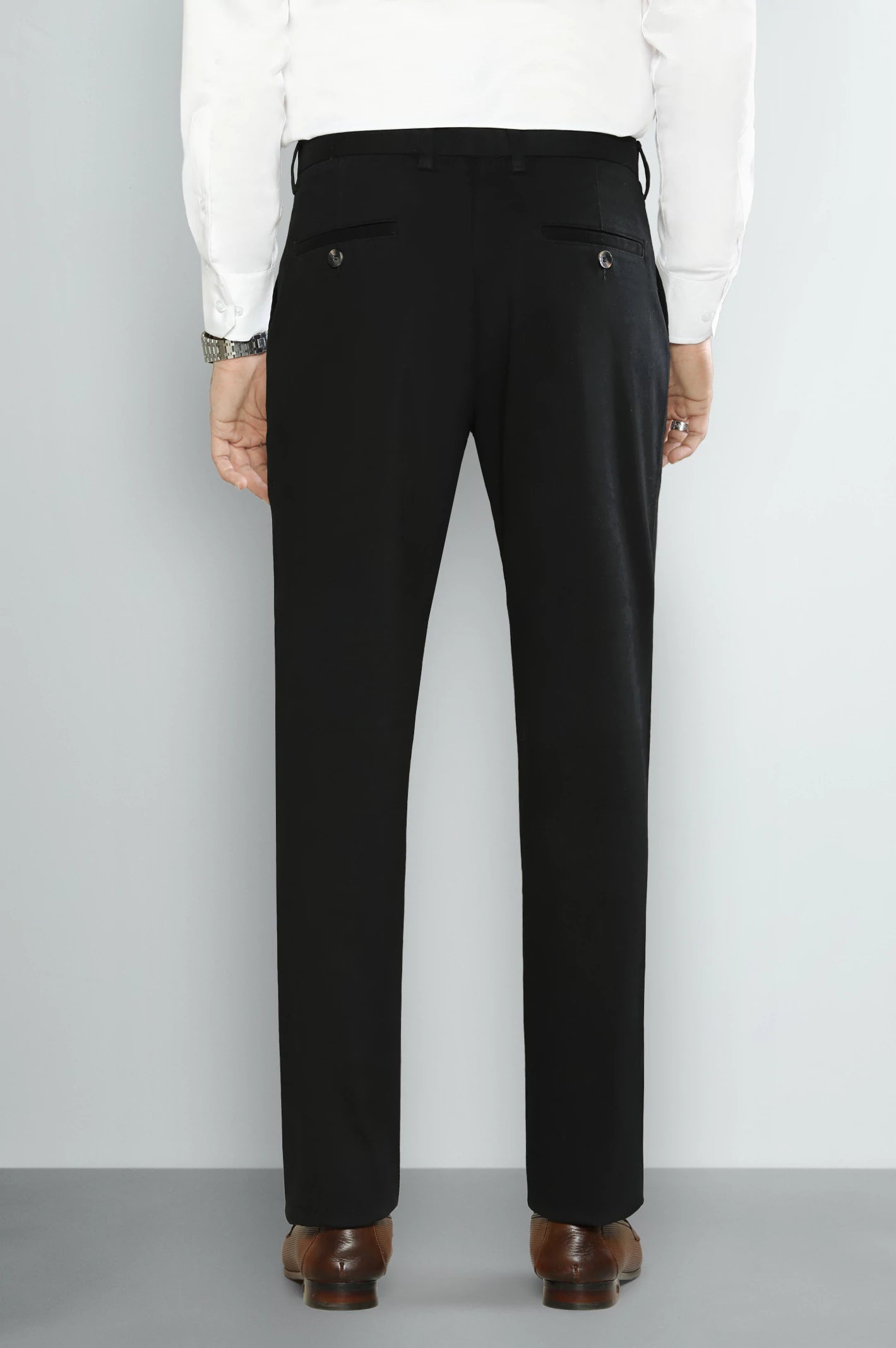 Black Regular Fit Cotton Chino - Image 2