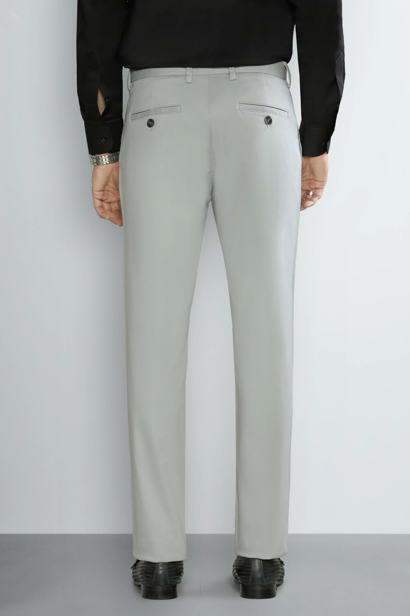 L-Grey Cotton Chino - Image 3