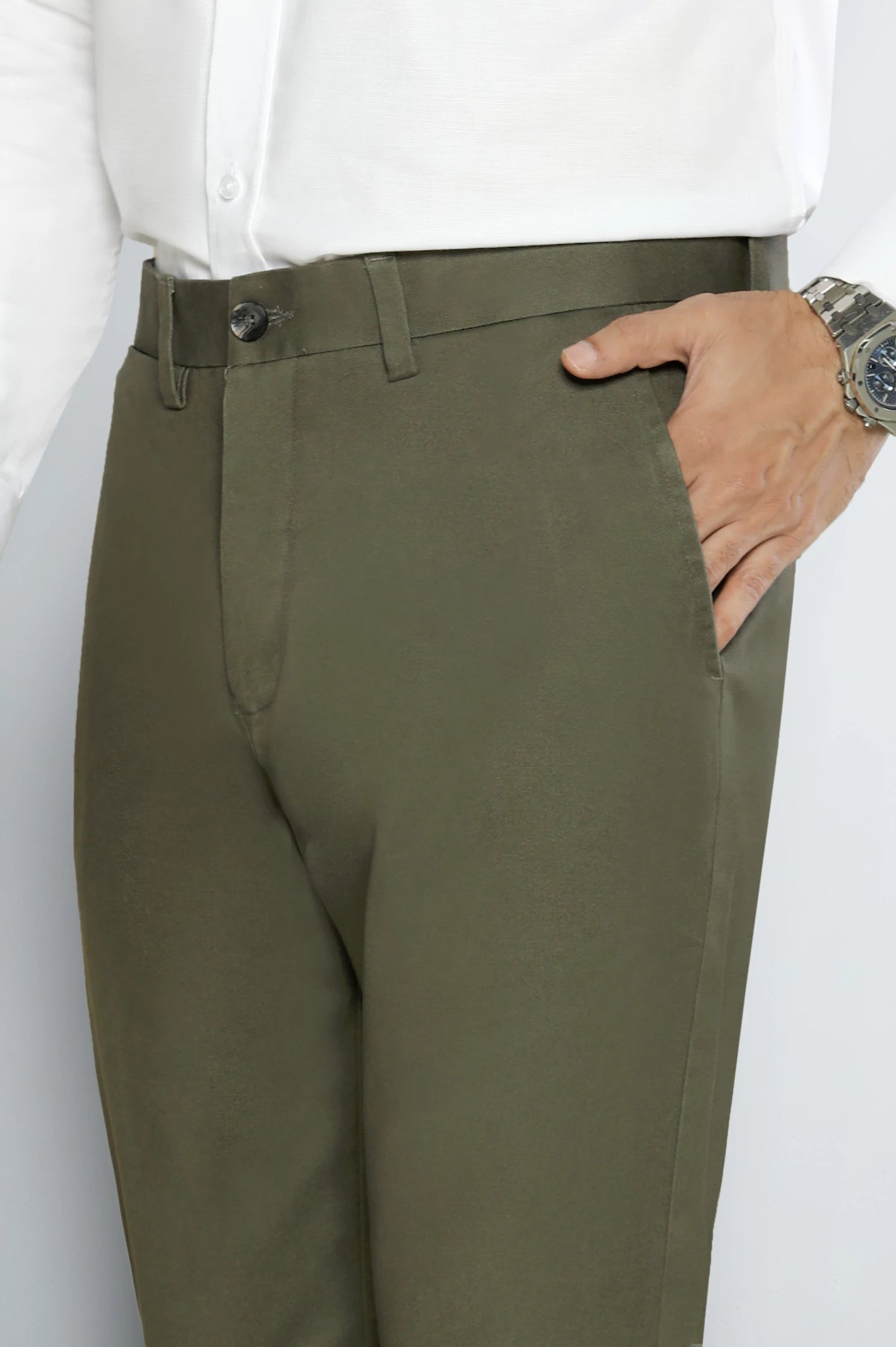 Olive Cotton Chino - Image 2