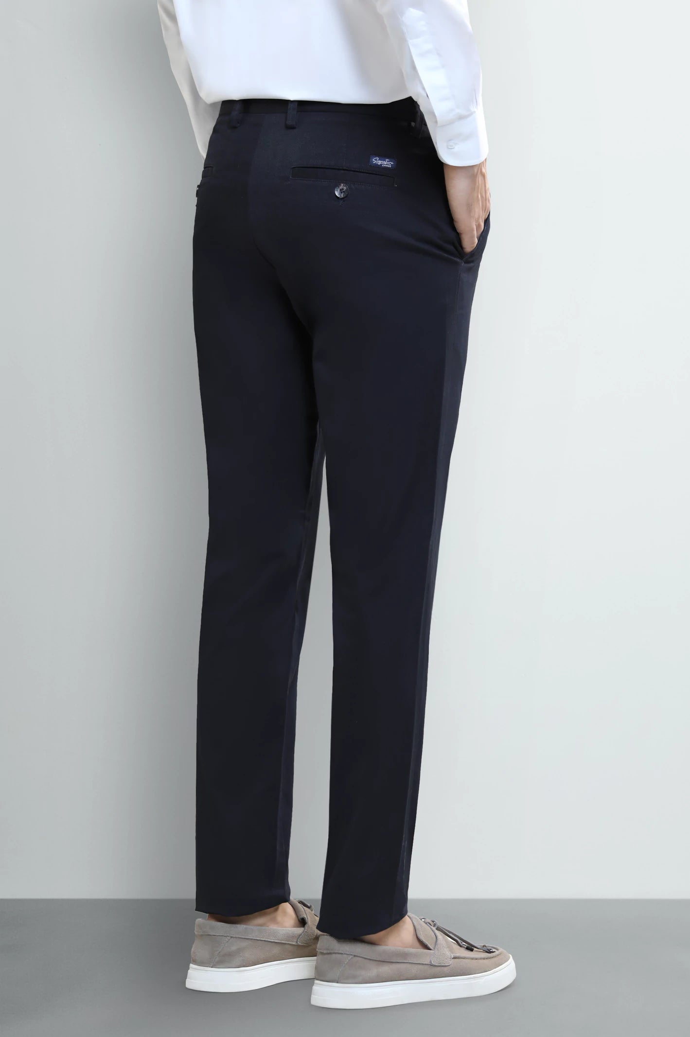 Navy Blue Smart Fit Cotton Chino - Image 3