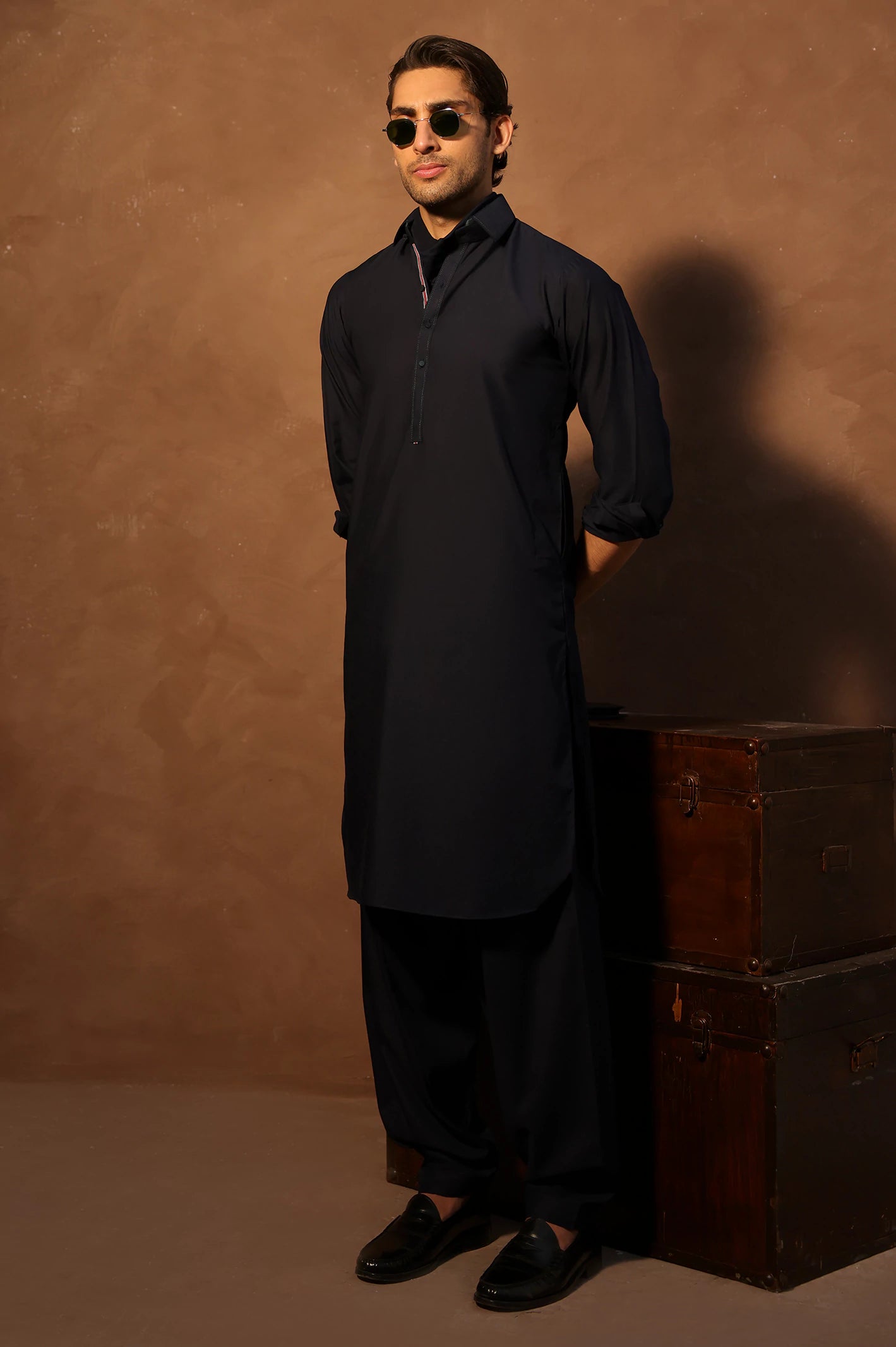 Grey Wash & Wear Shalwar Kameez - Image 3