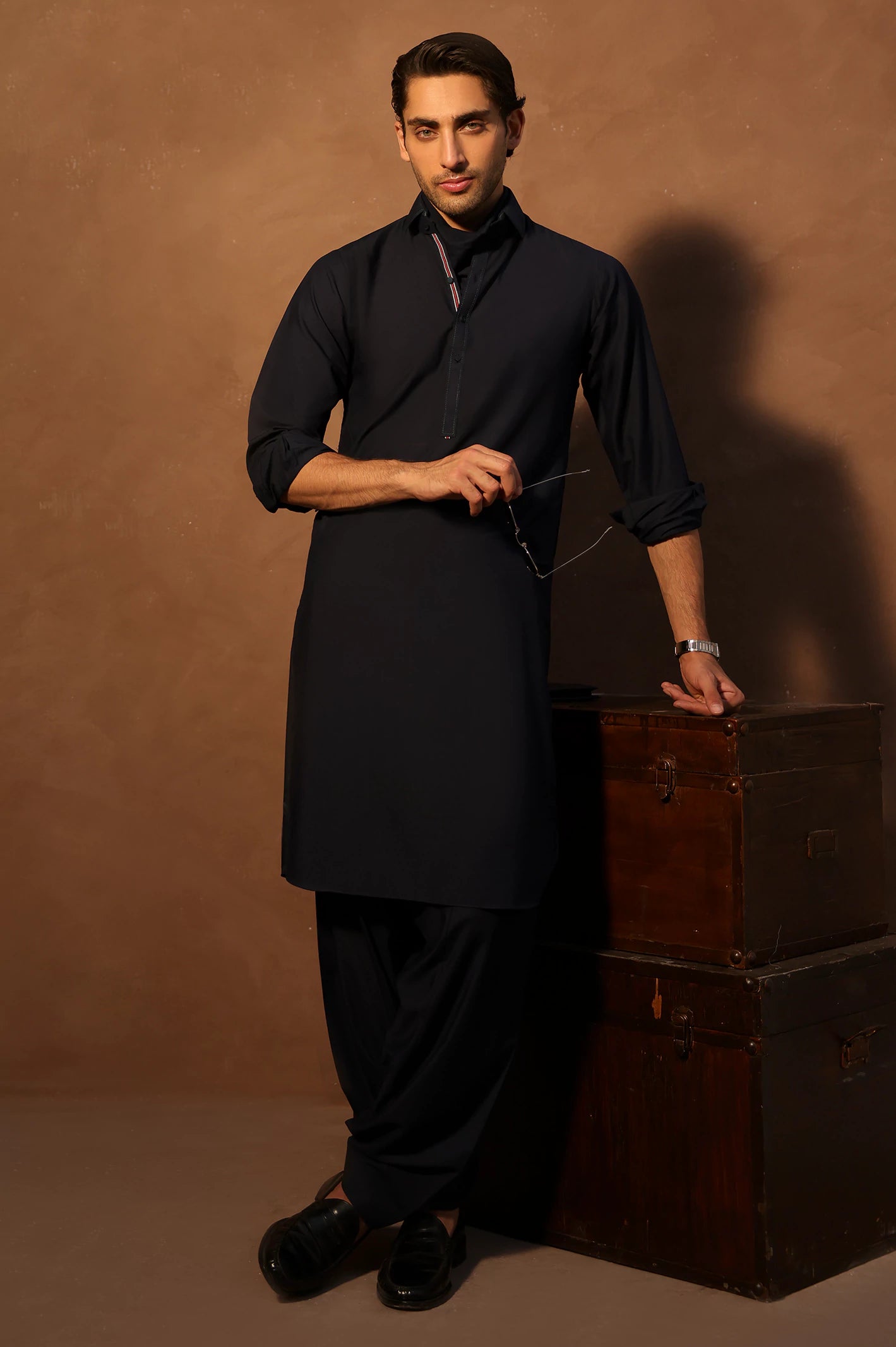 Grey Wash & Wear Shalwar Kameez - Image 4