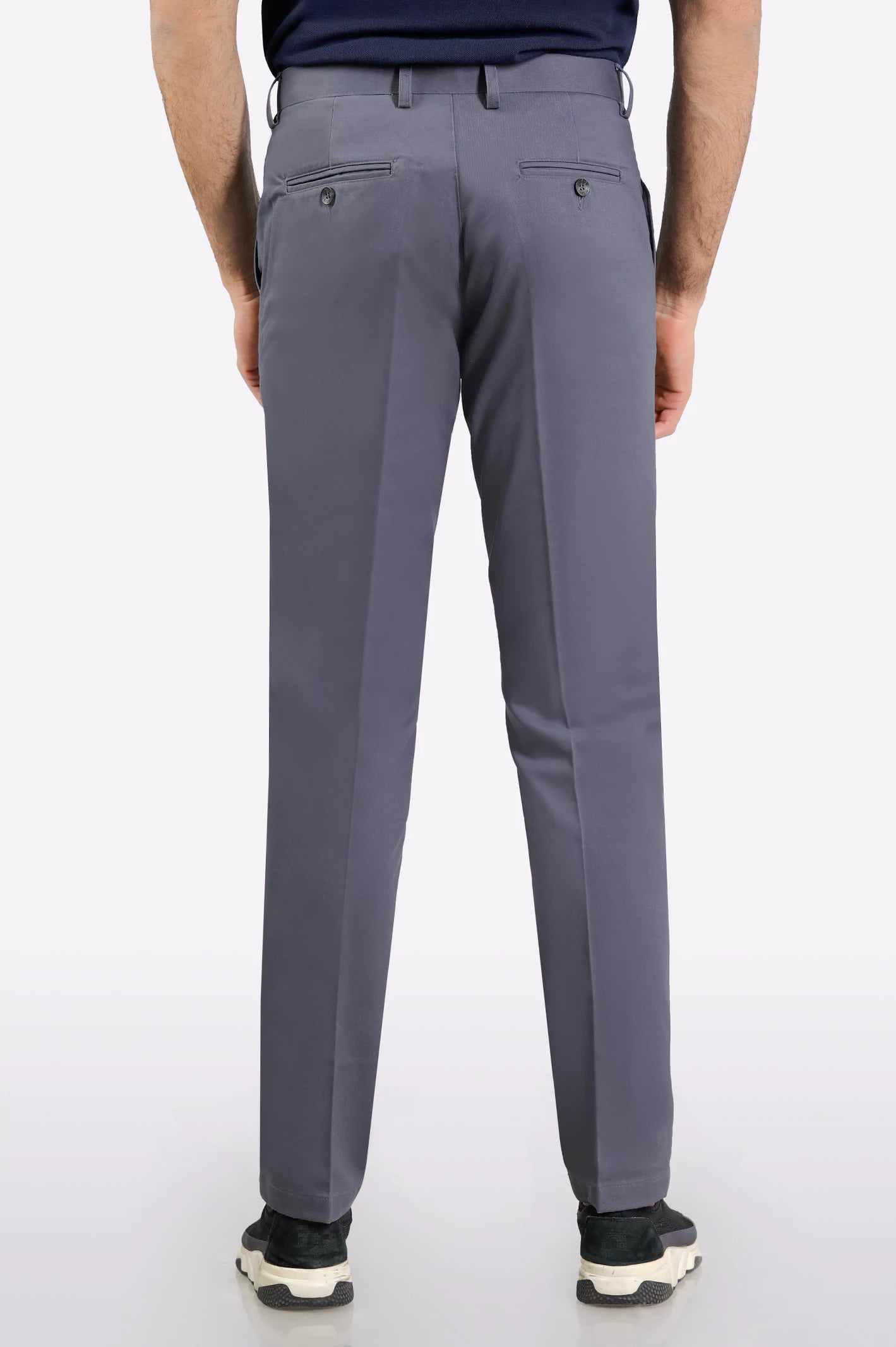 Grey Regular Fit Cotton Trouser - Image 3