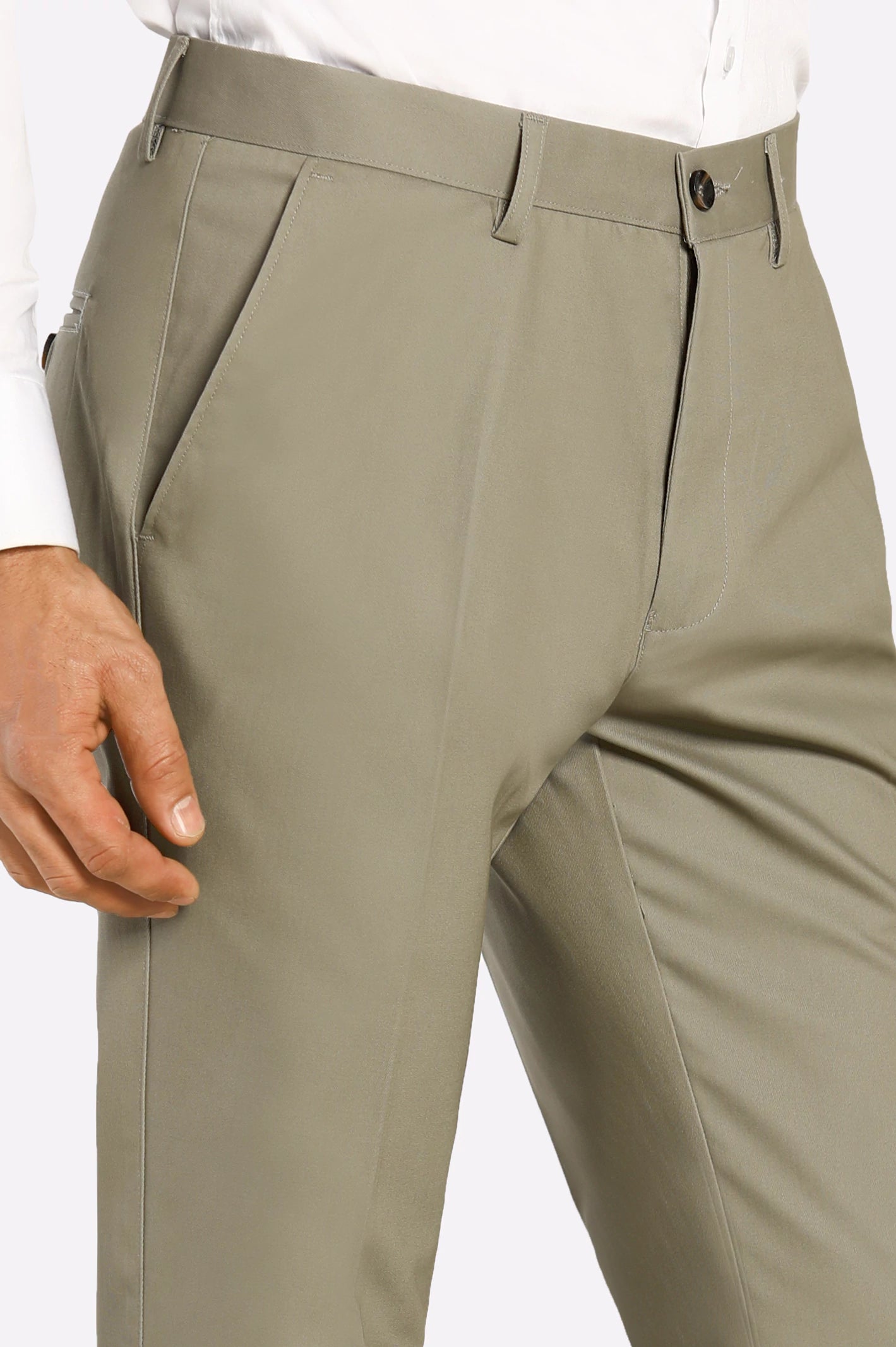 Sand Smart Fit Cotton Trouser - Image 2