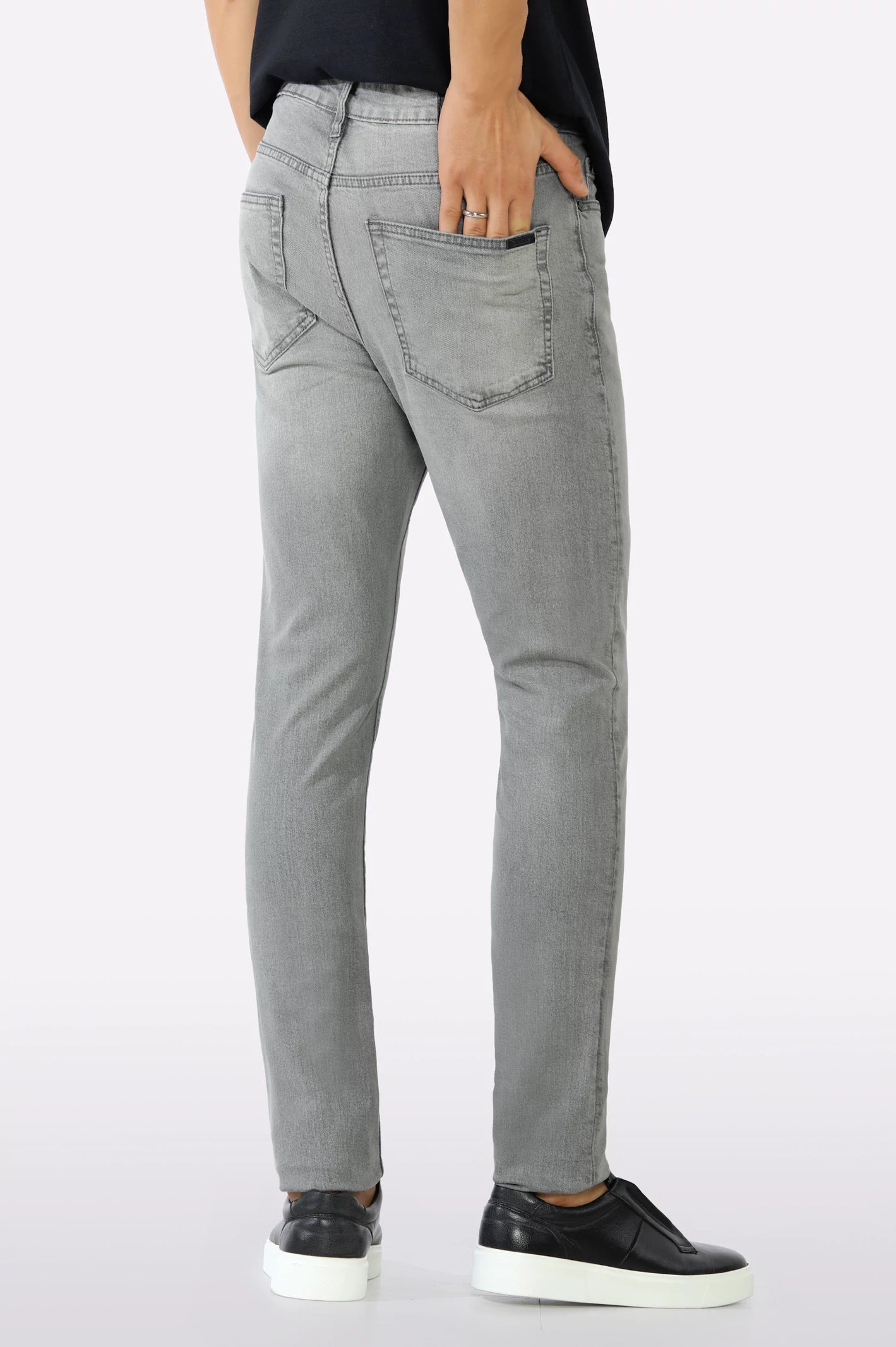 Light Grey Slim Fit Jeans - Image 3