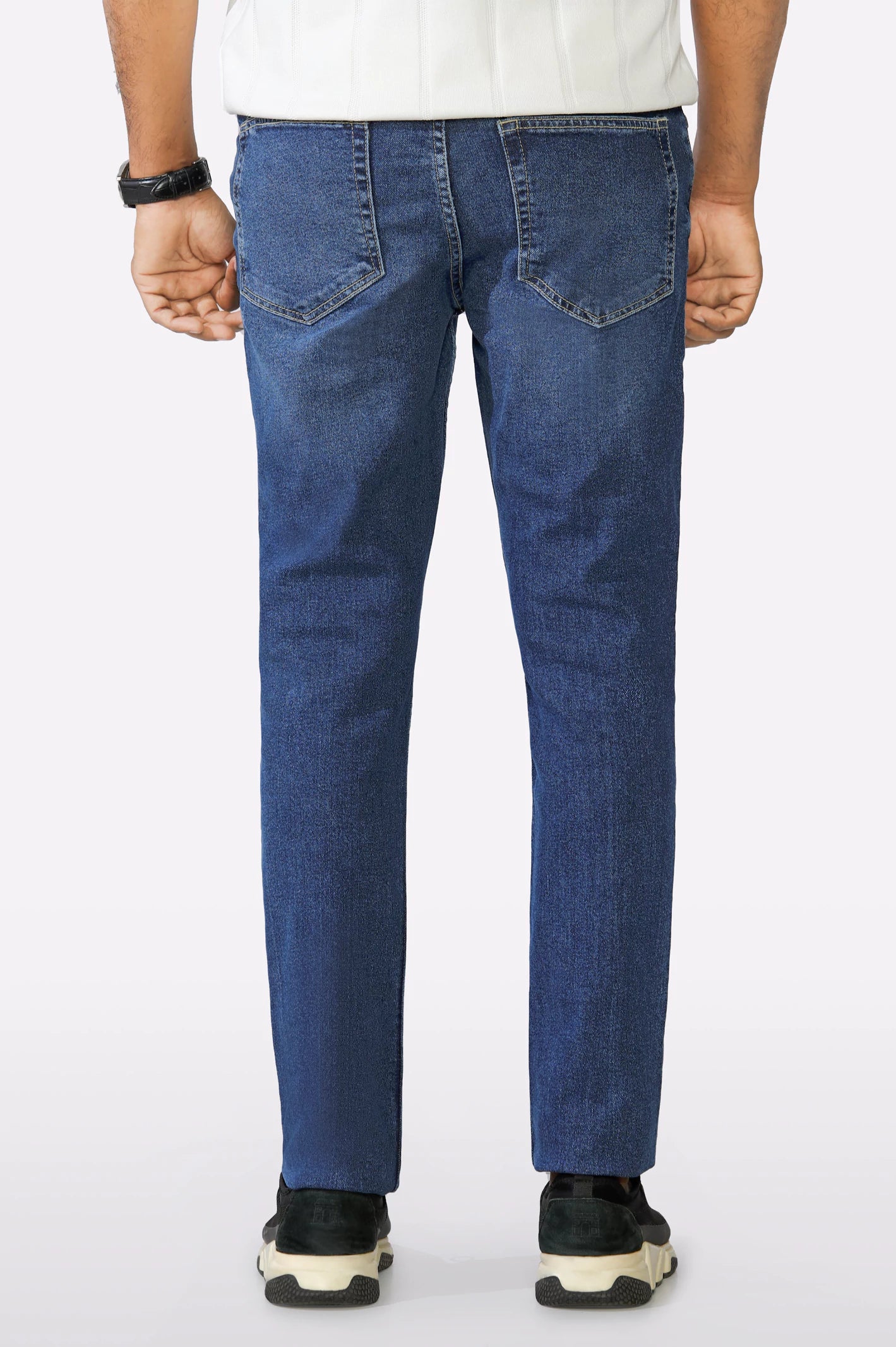 Dark Blue Modern Slim Fit Jeans - Image 3