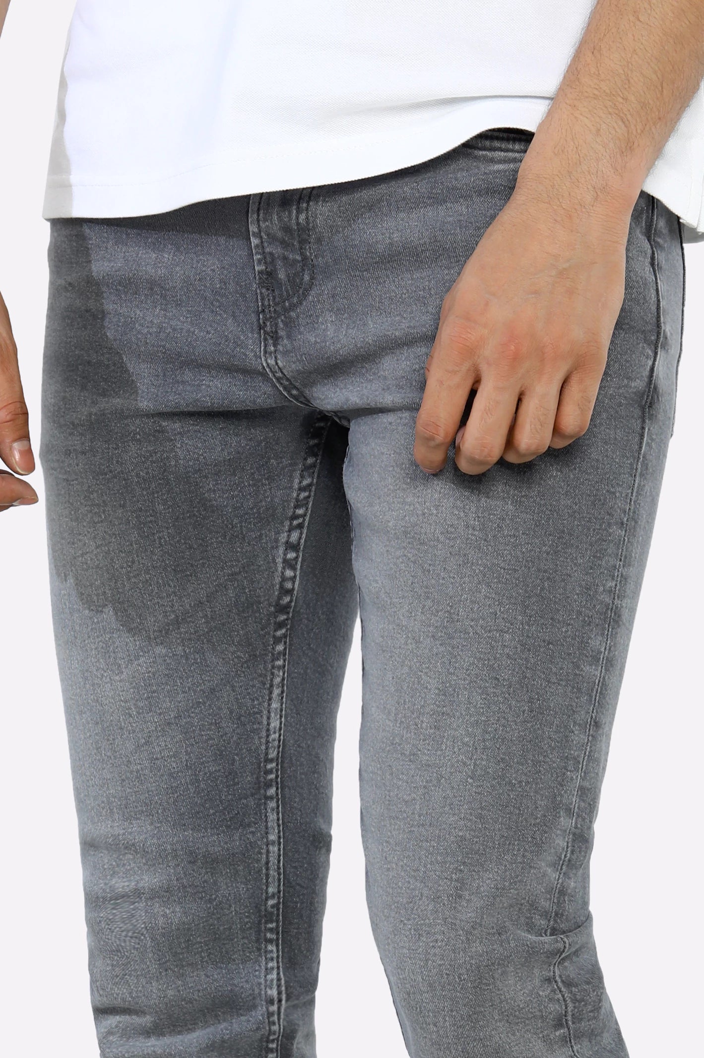 Light Grey Tailored Fit Jeans - Image 2