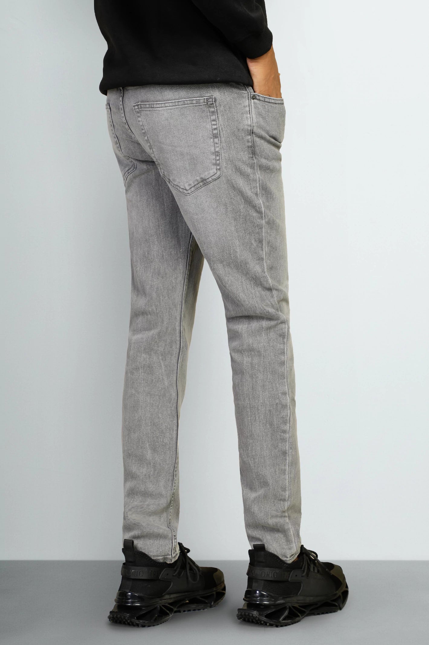 Grey Modern Slim Fit Jeans - Image 3