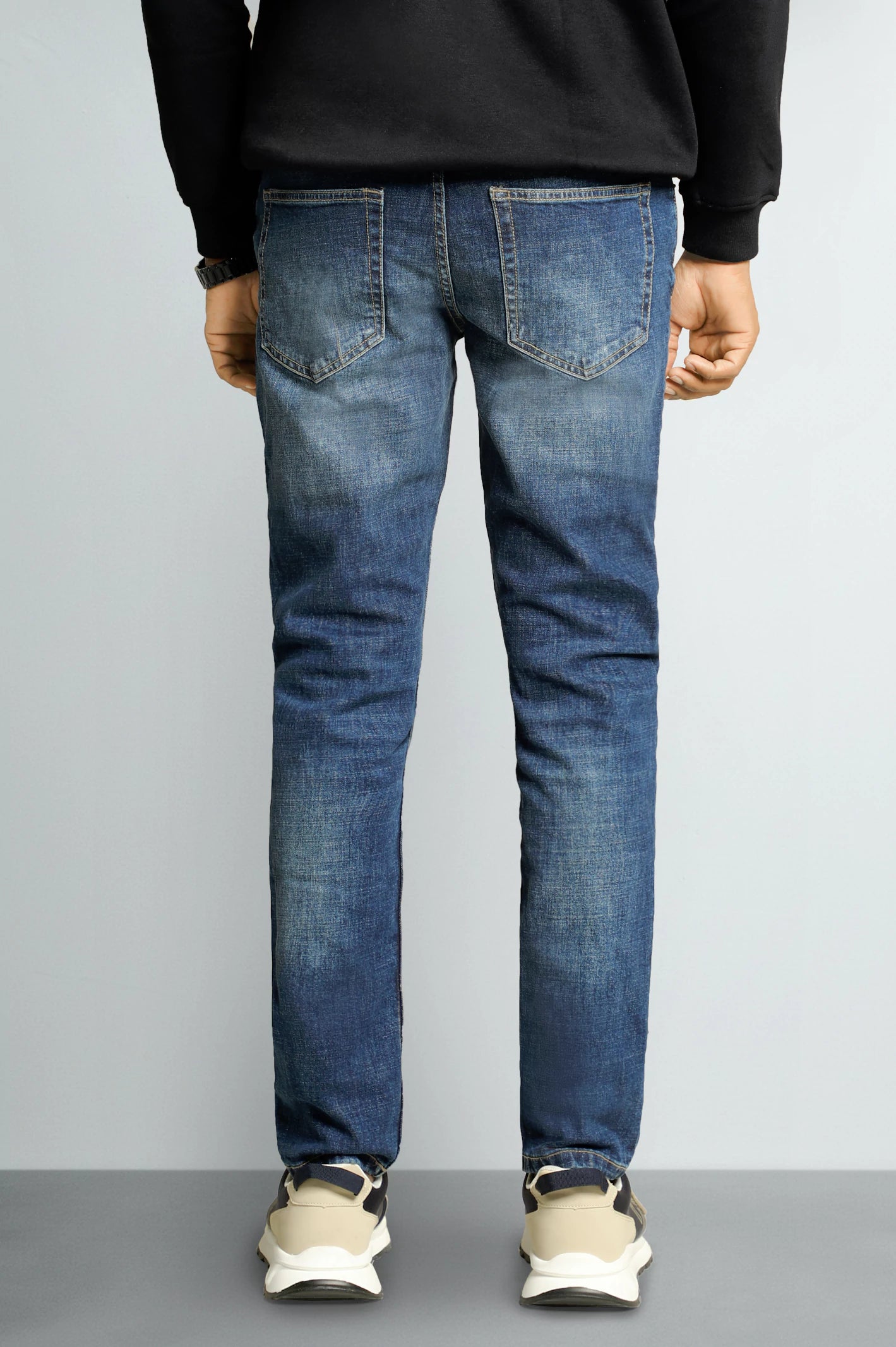 Blue Modern Slim Fit Jeans - Image 3