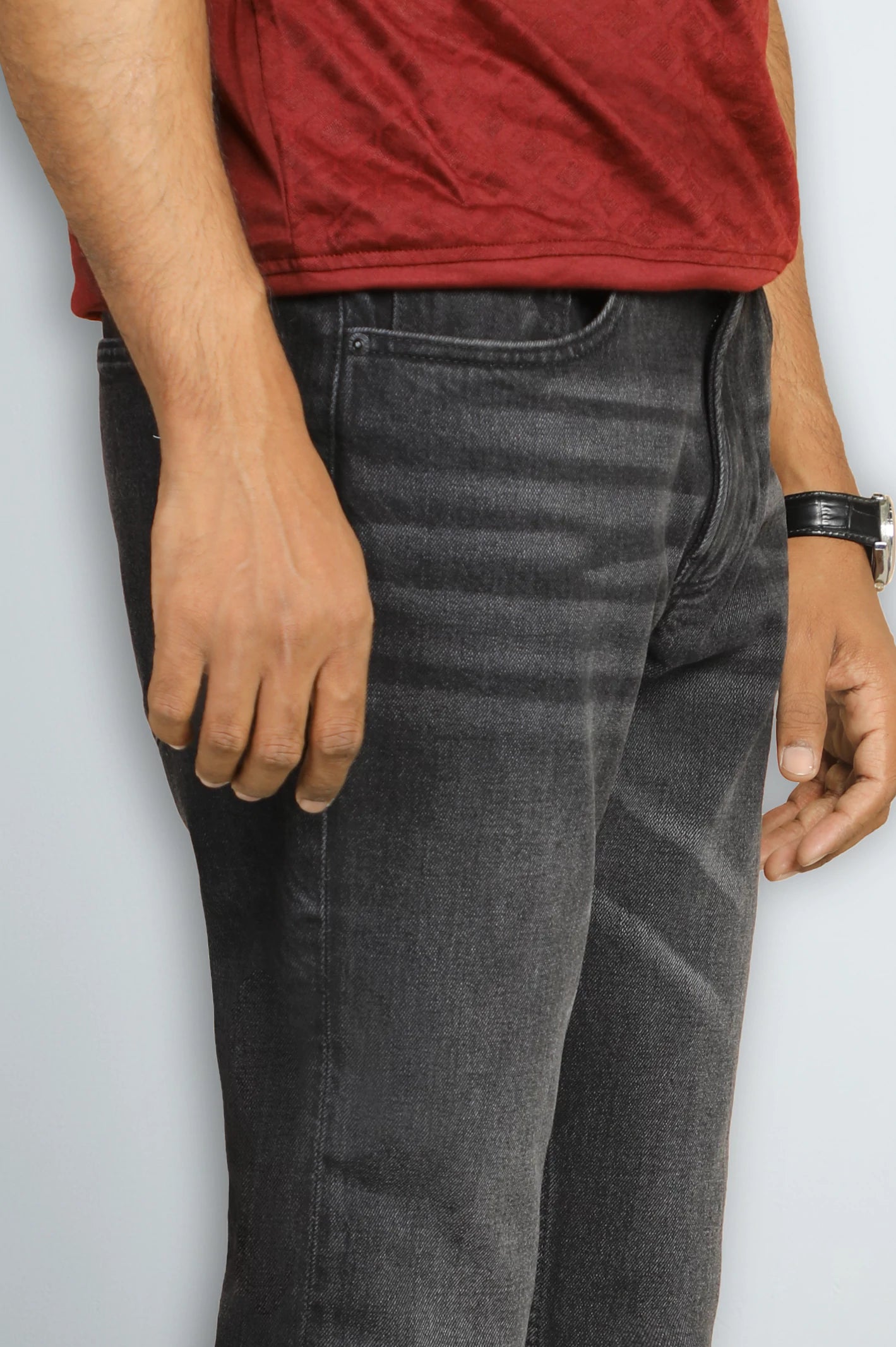 Black Modern Slim Fit Jeans - Image 2