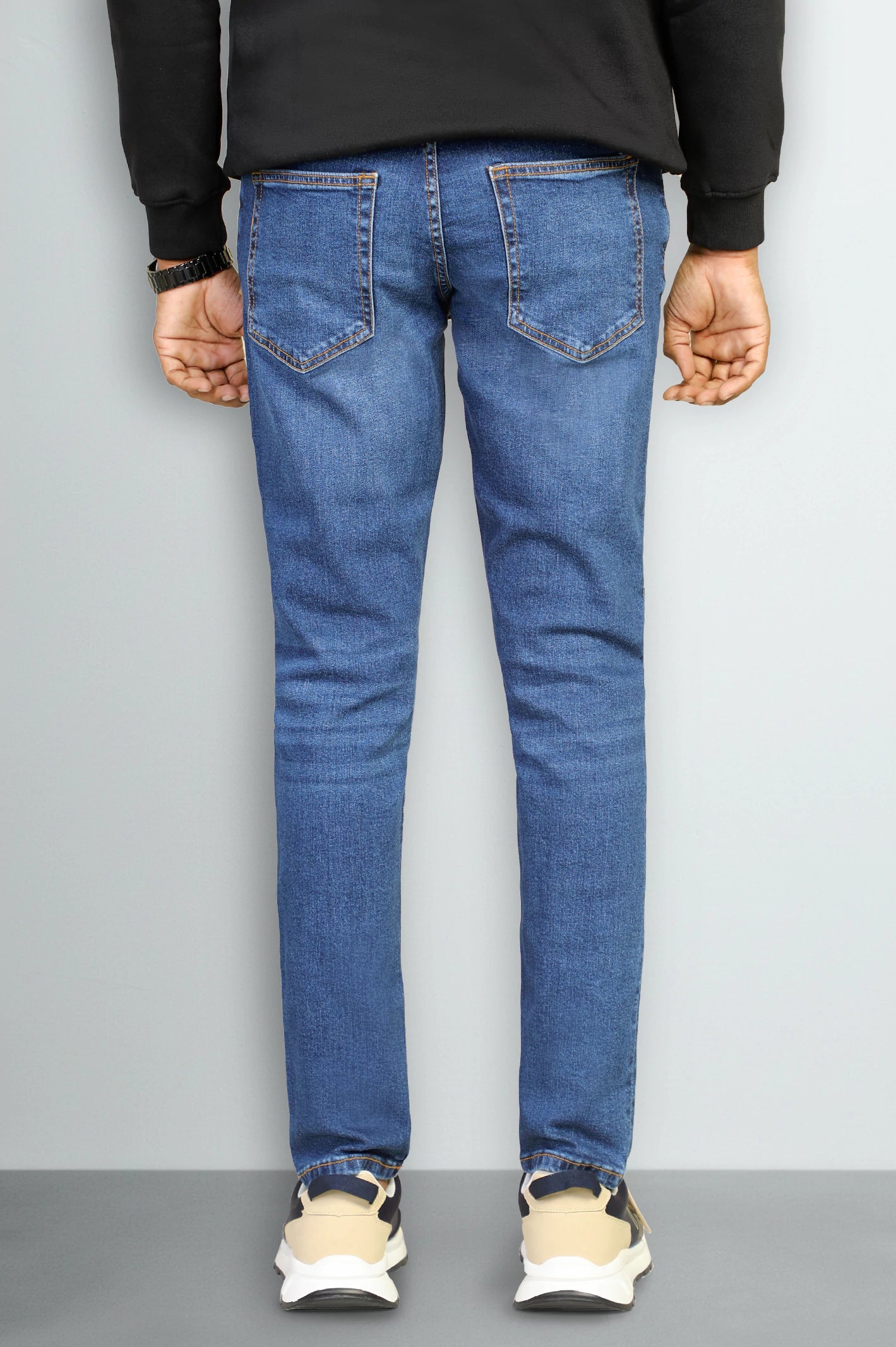 Blue Modern Slim Fit Jeans - Image 3