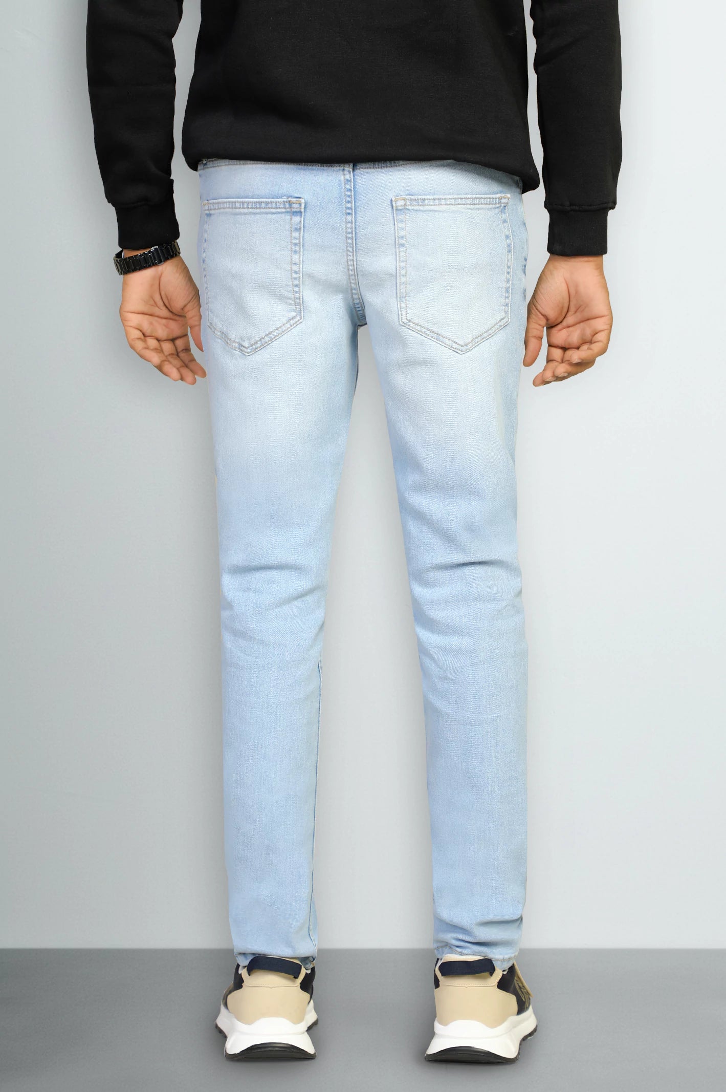 Light Blue Modern Slim Fit Jeans - Image 3