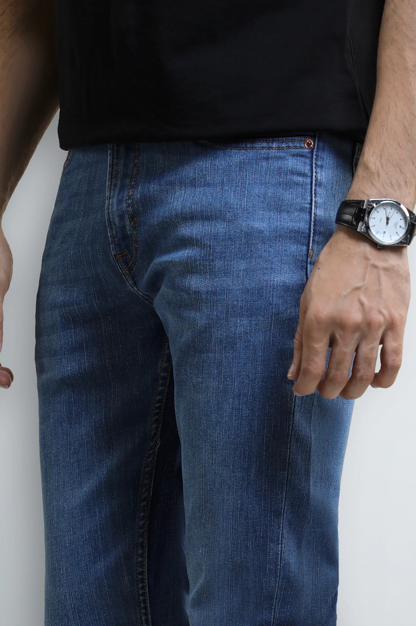 Medium Blue Slim Fit Jeans - Image 2
