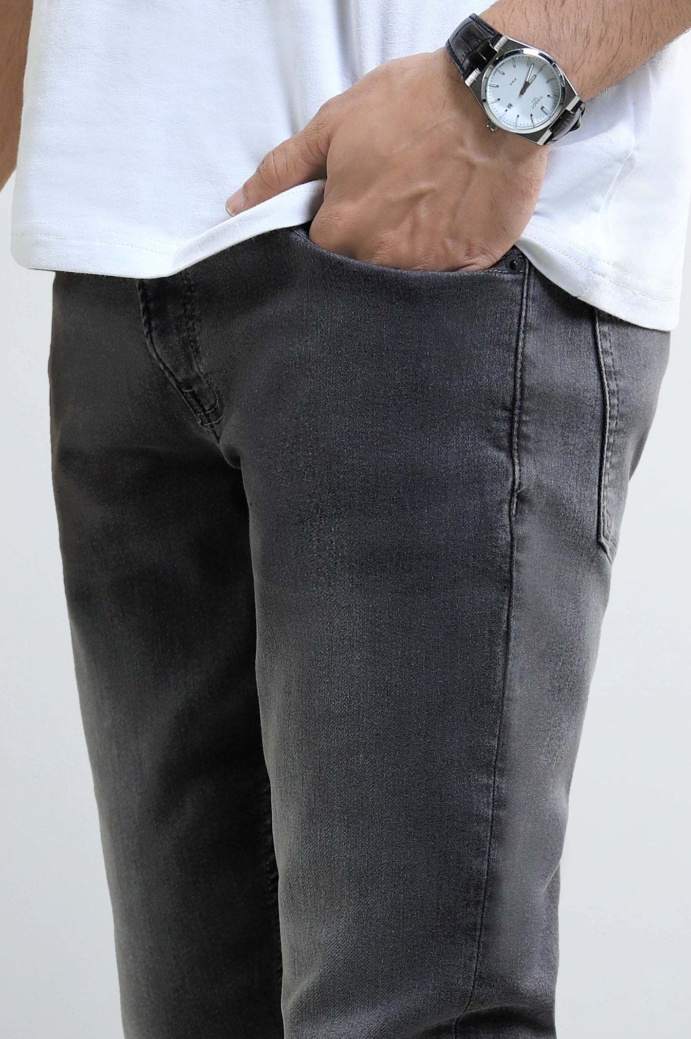 Light Grey Slim Fit Jeans - Image 2