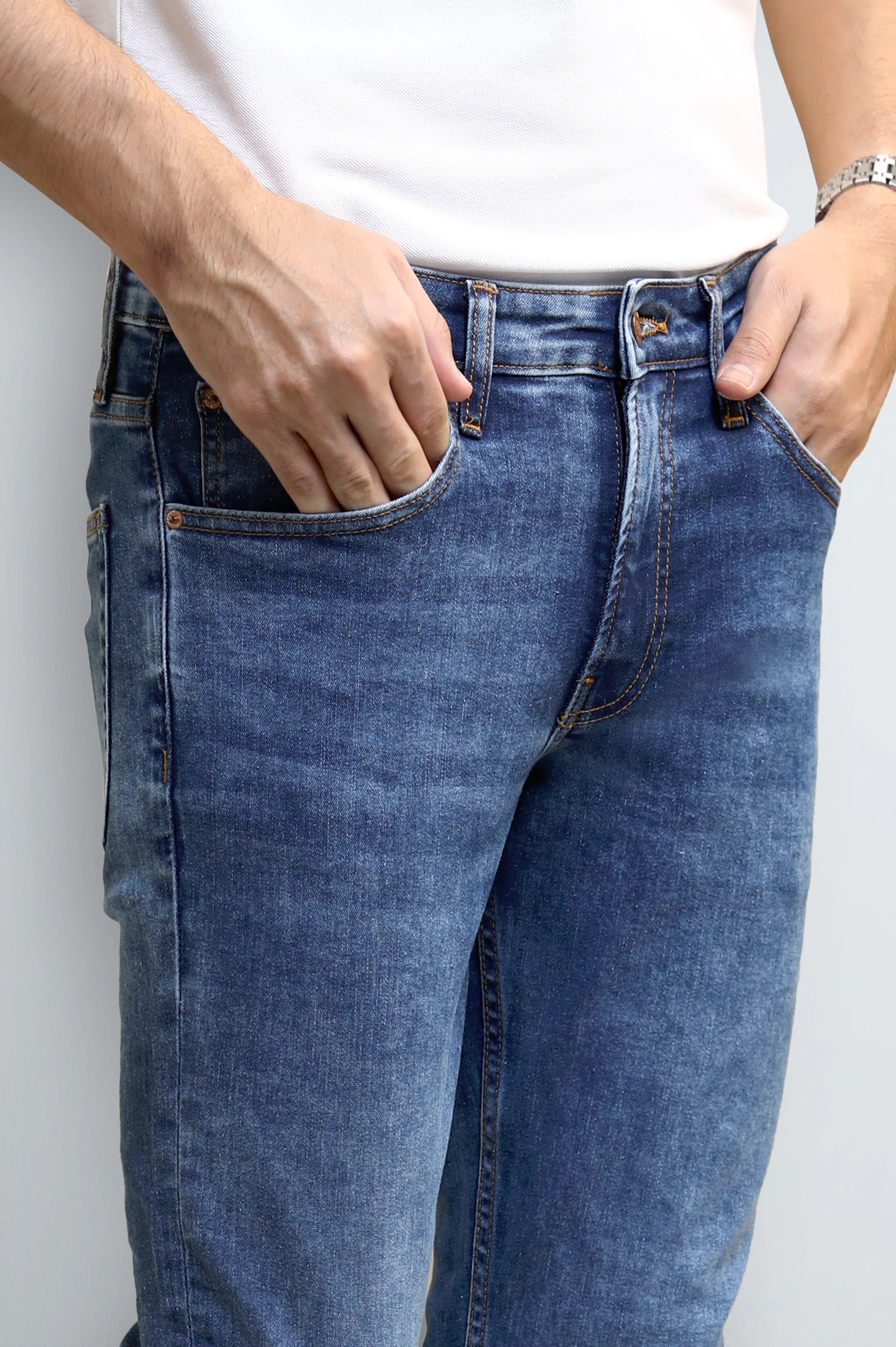Dark Blue Slim Fit Jeans - Image 2