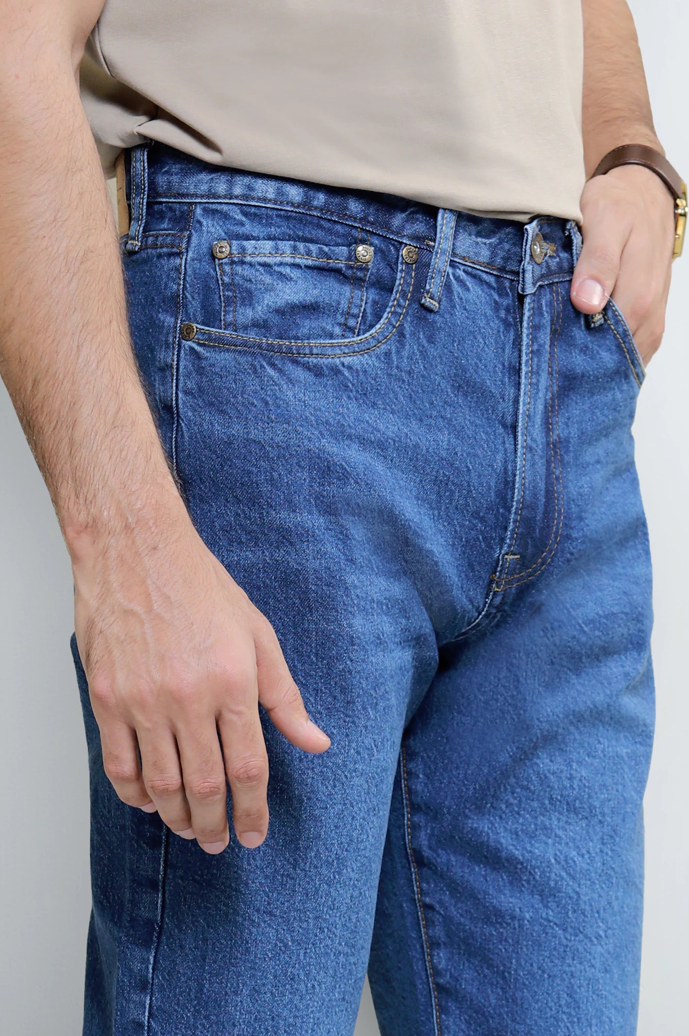 Blue Straight Fit Jeans - Image 3