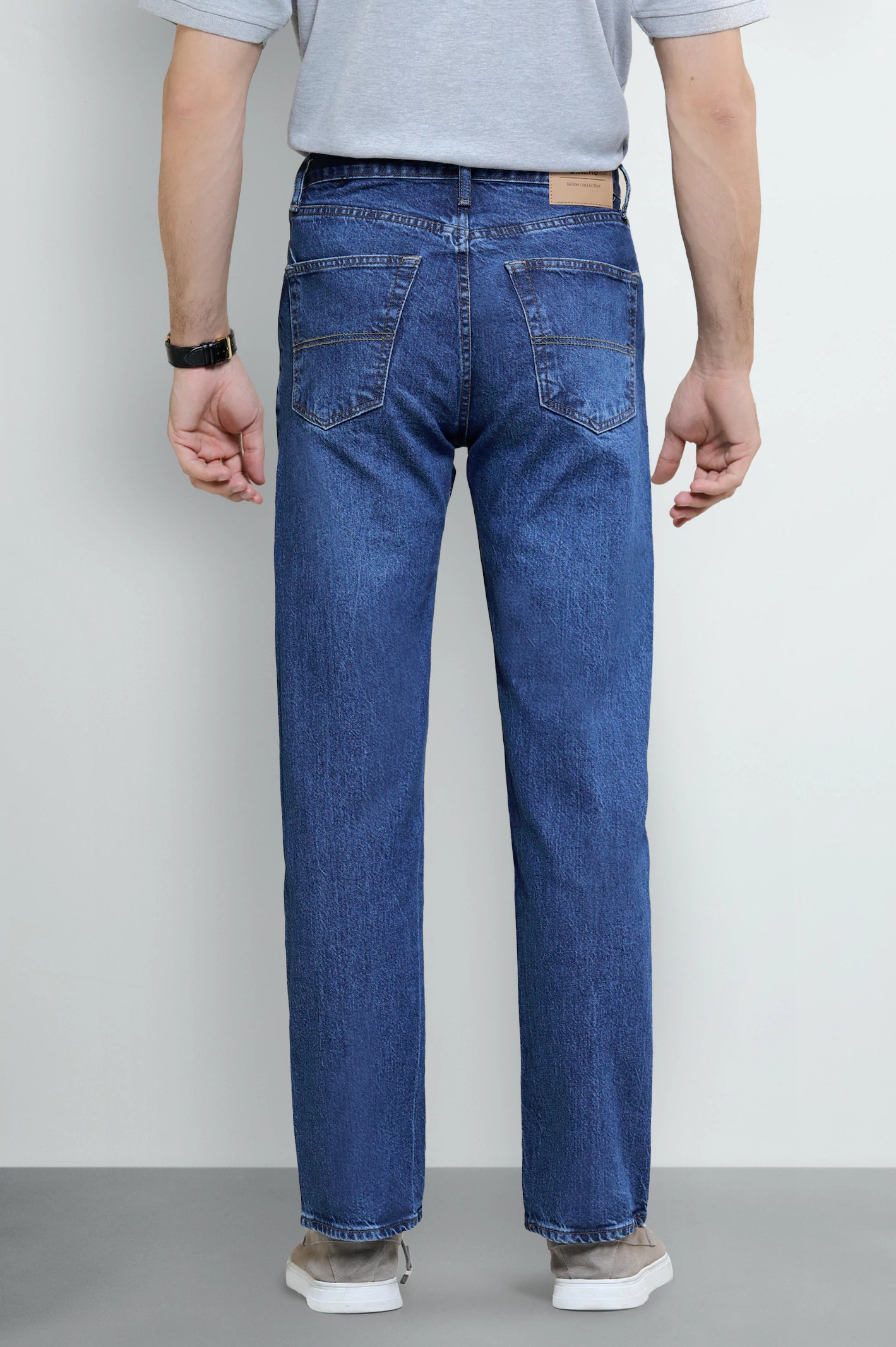 Dark Blue Straight Fit Jeans - Image 2