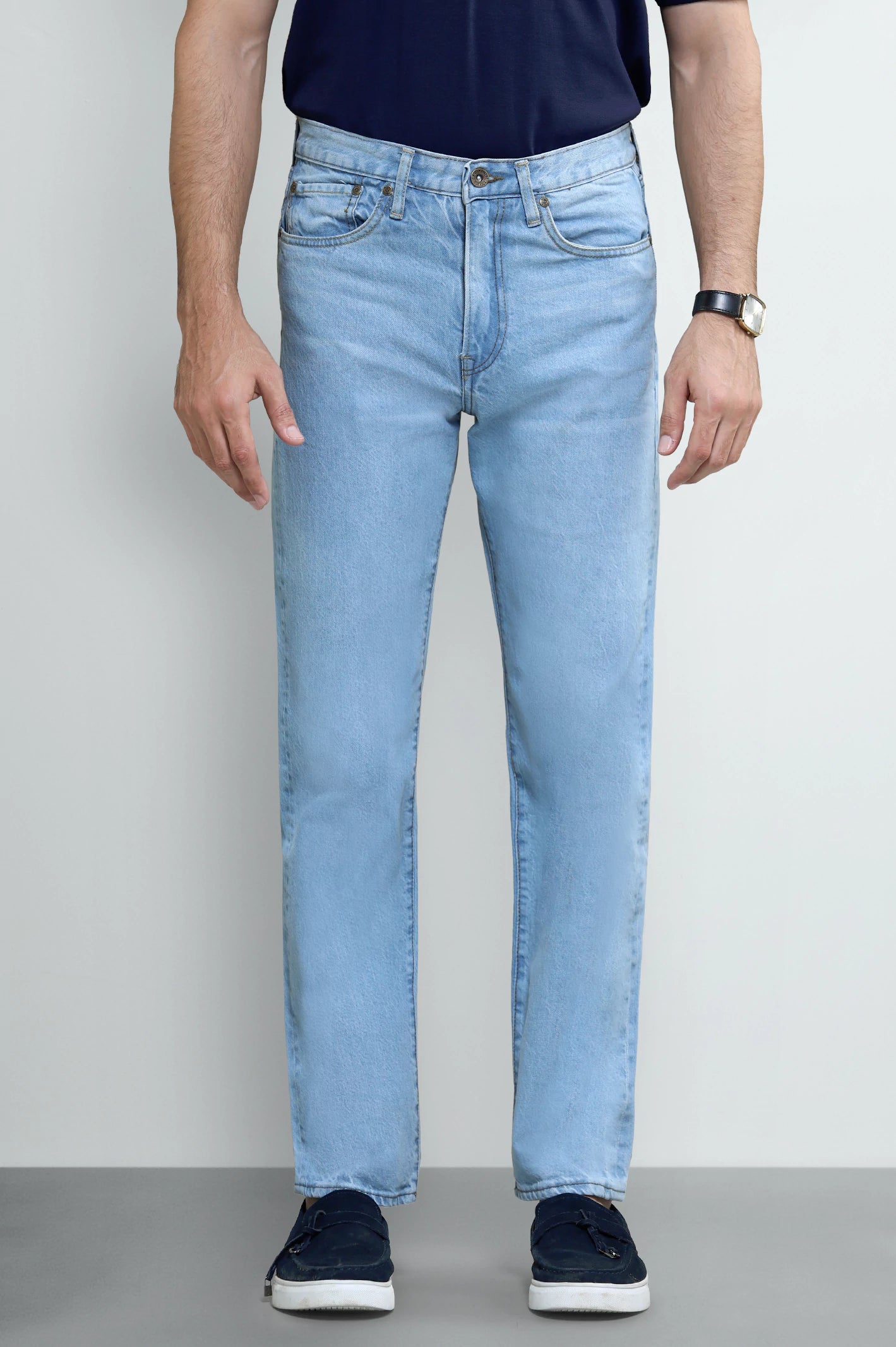 Light Blue Straight Fit Jeans