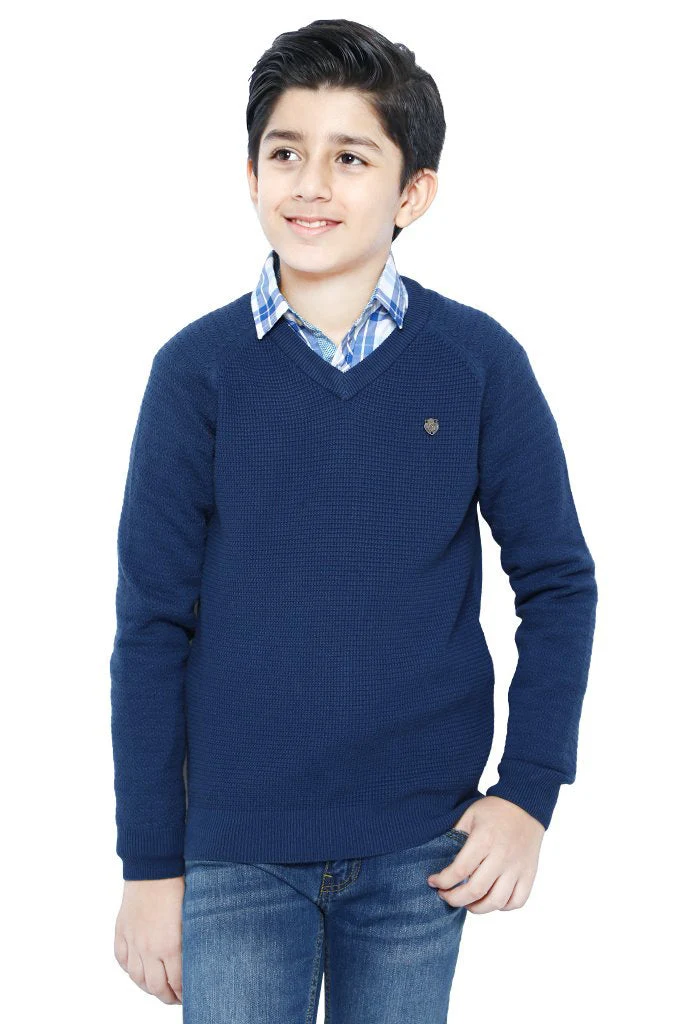 Boys Sweaters In Blue SKU: KBE-0146-BLUE