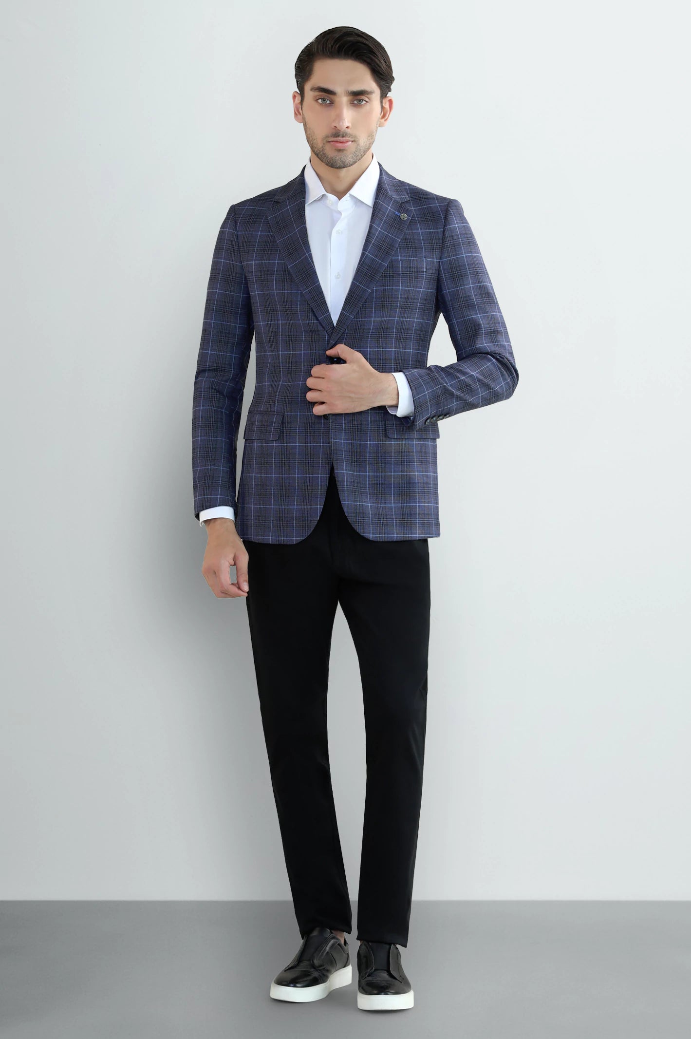 Men’s Blue Check Blazer - Image 2
