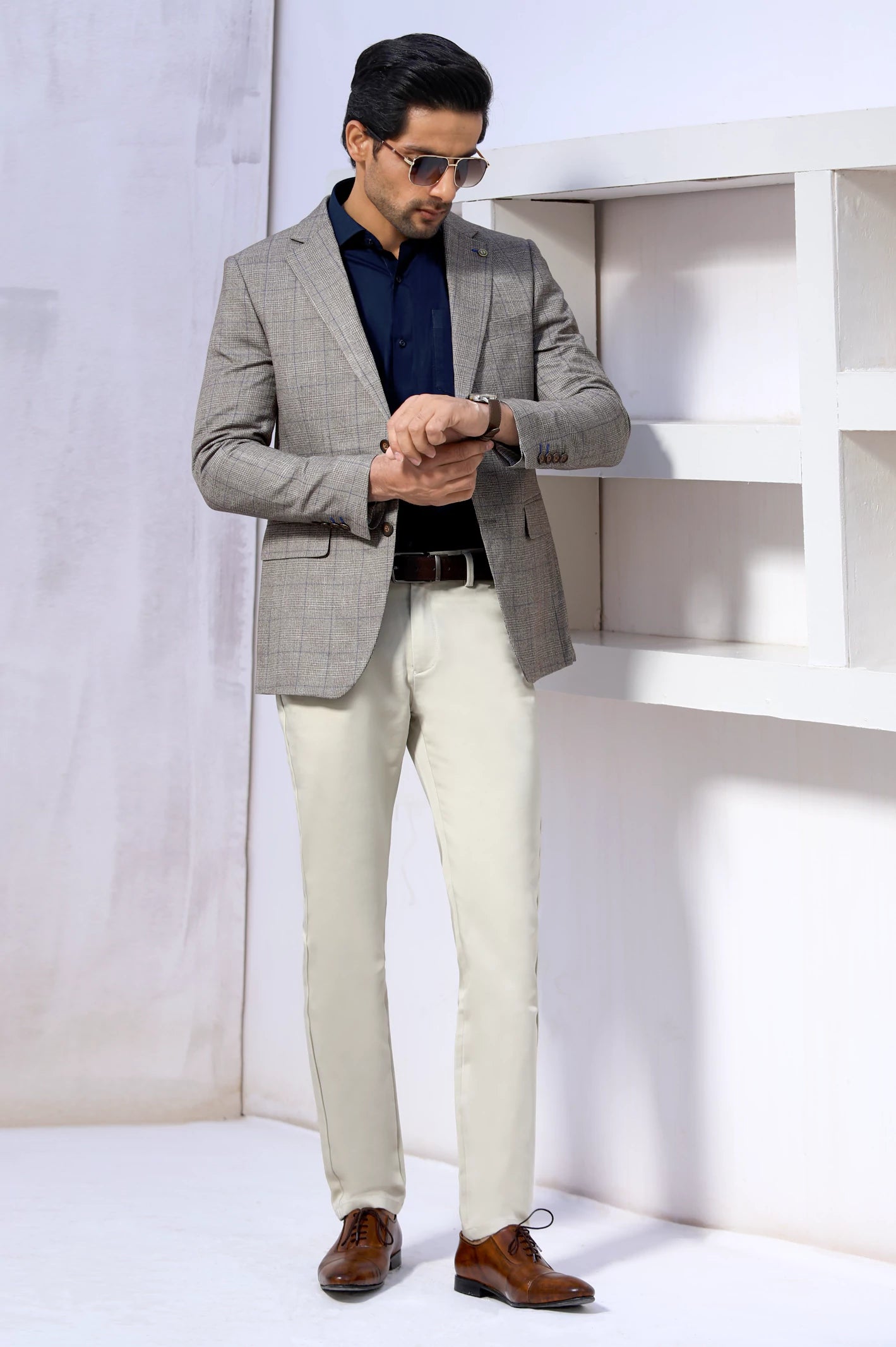 Fawn Glen Plaid Check Blazer for Men - Image 2