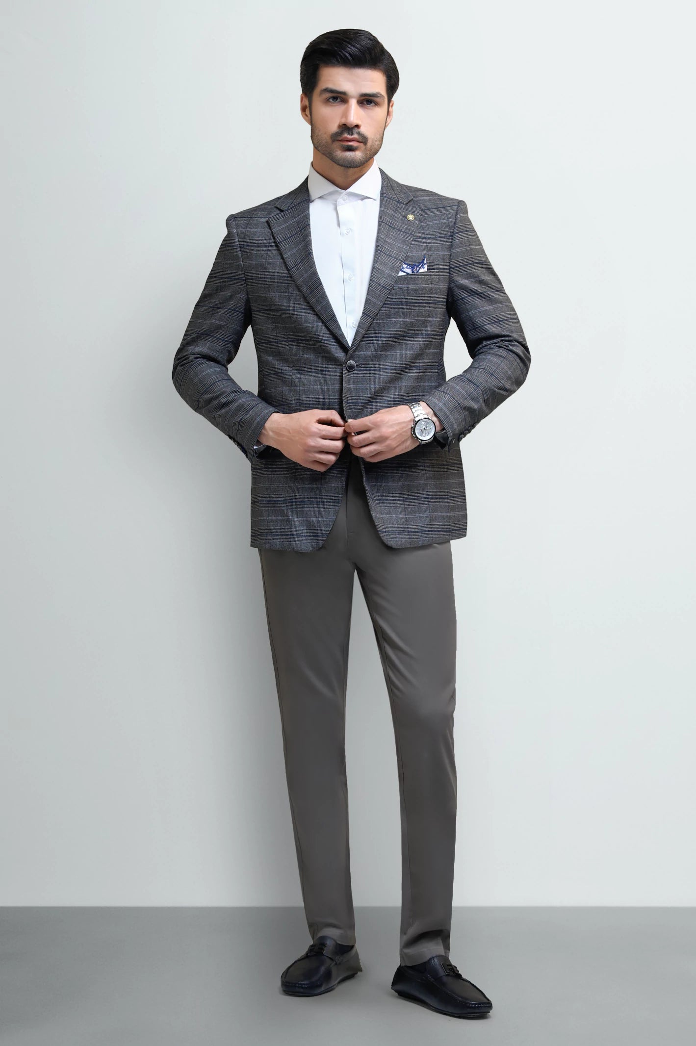 Men's Two Button Glen Plaid Blazer - Image 2