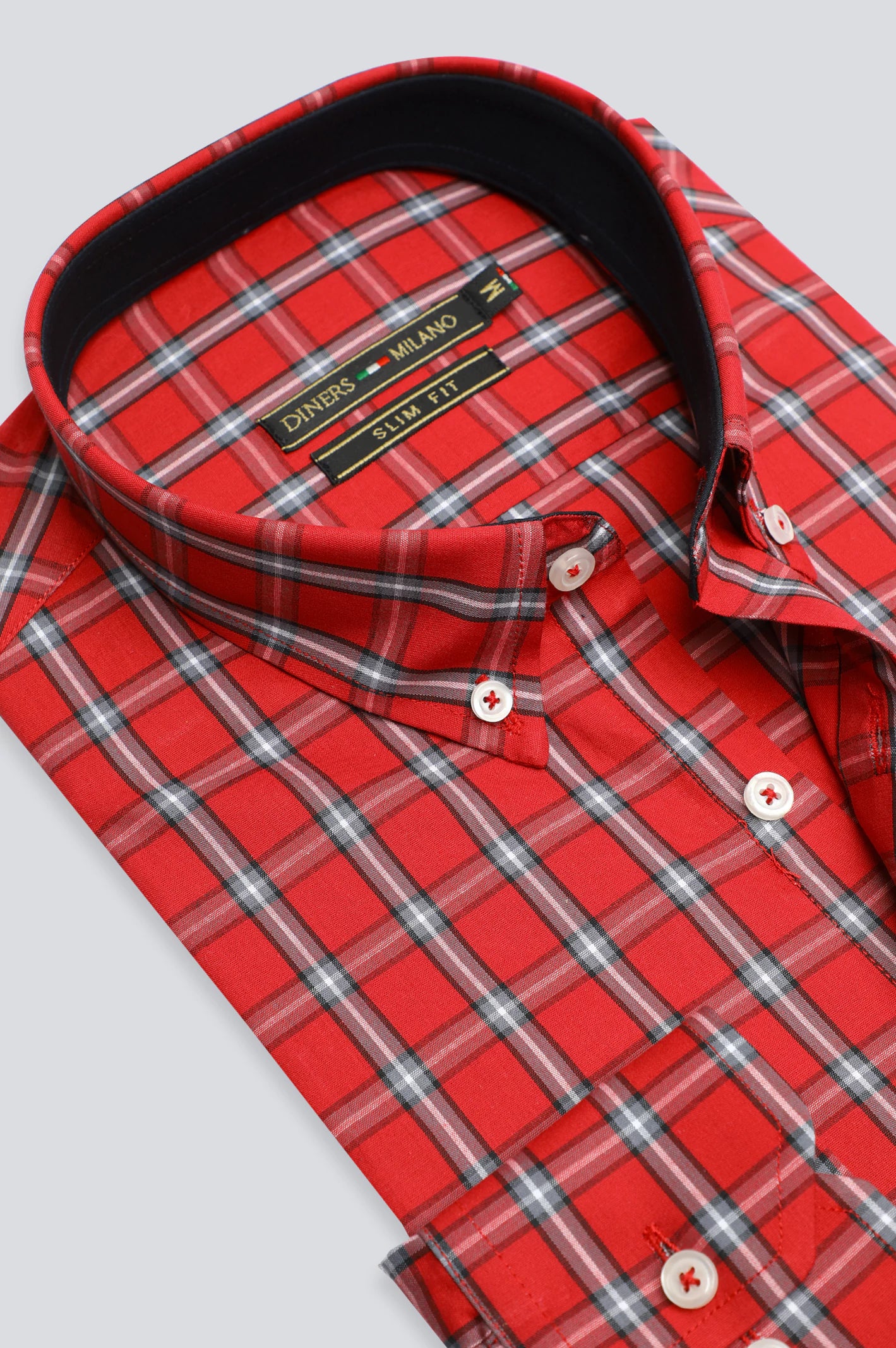 Red Windowpane Casual Shirt - Image 2