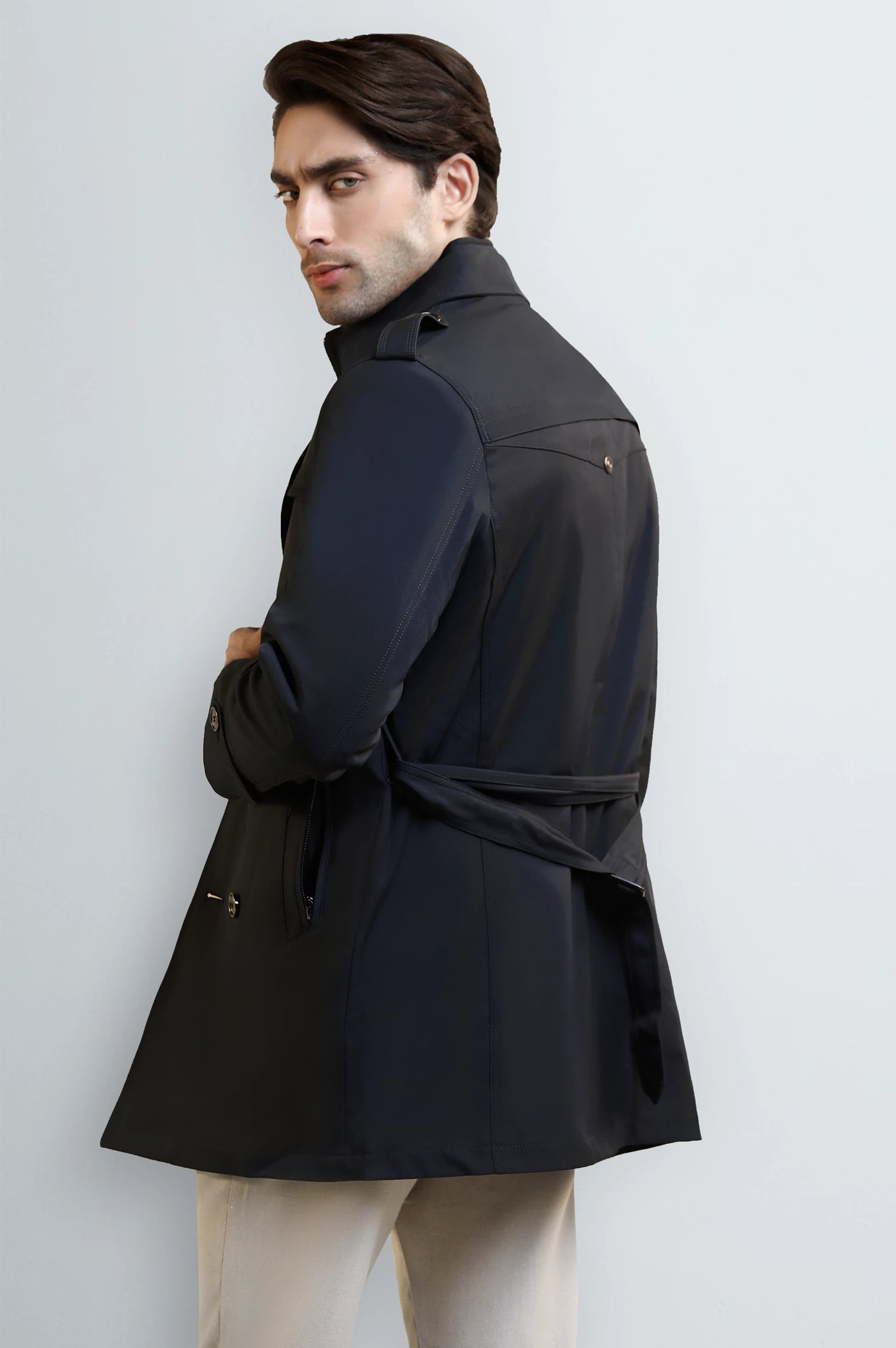 Double-Breasted Overcoat with Detachable Jacket - Image 4