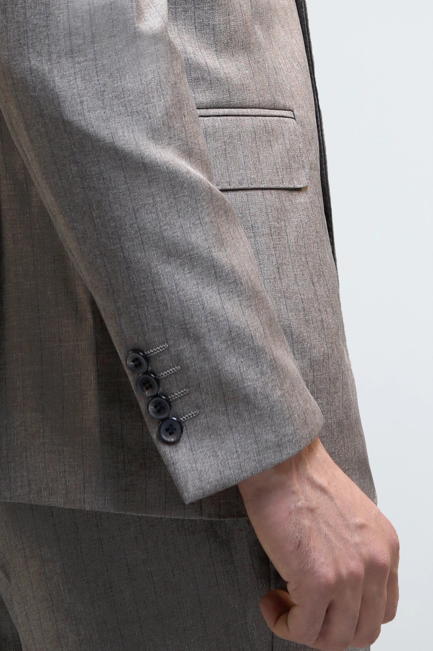 Men's Brown Striped 2-Piece Suit - Image 4