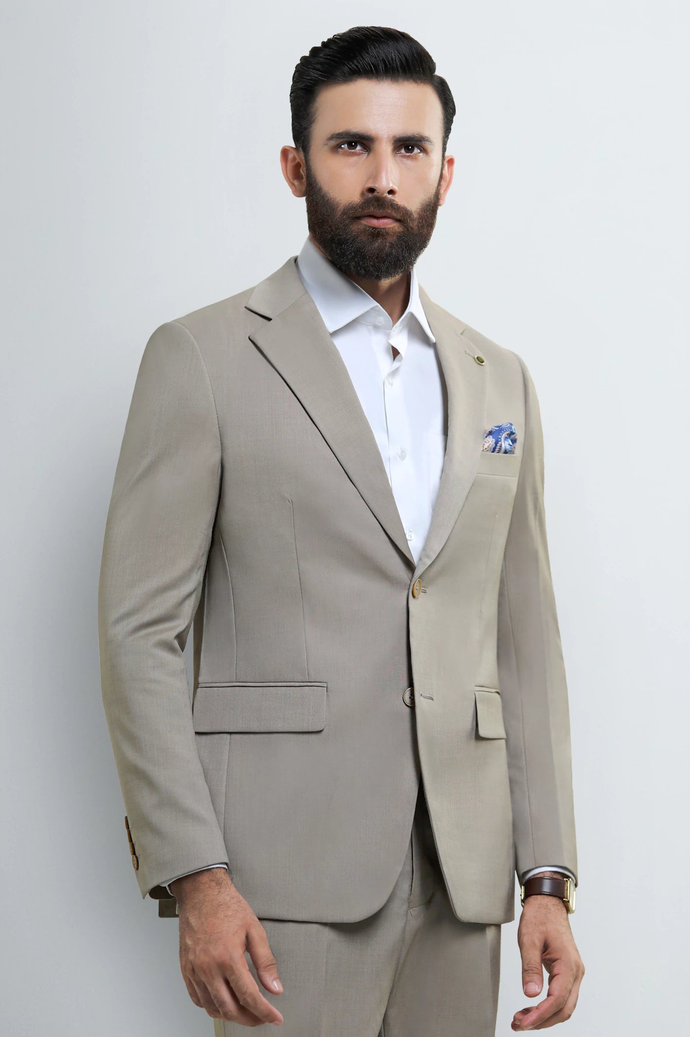 Mens Fawn Plain 2PC Suit - Image 3