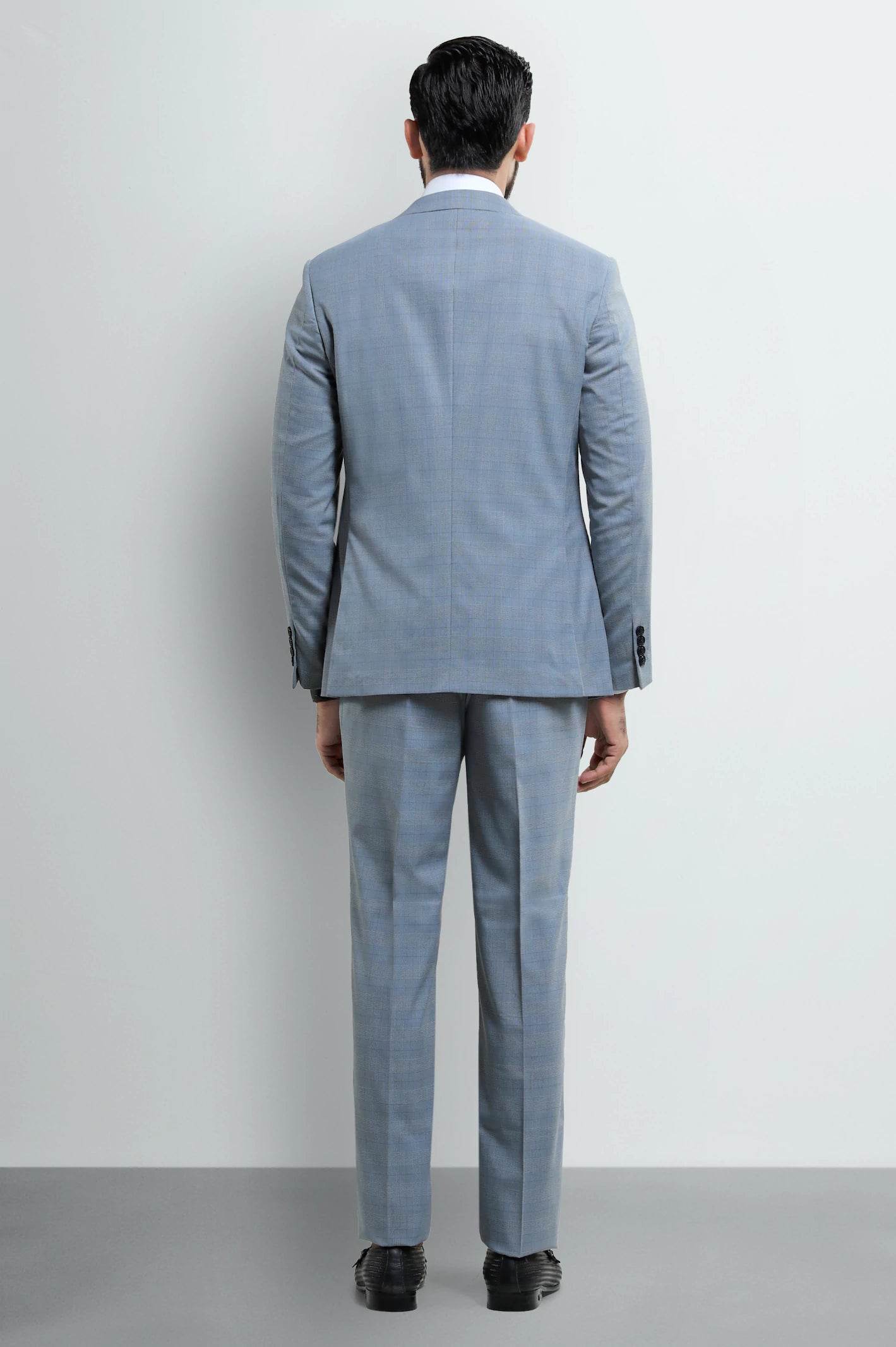 Mens Light Grey Check 2PC Suit - Image 4