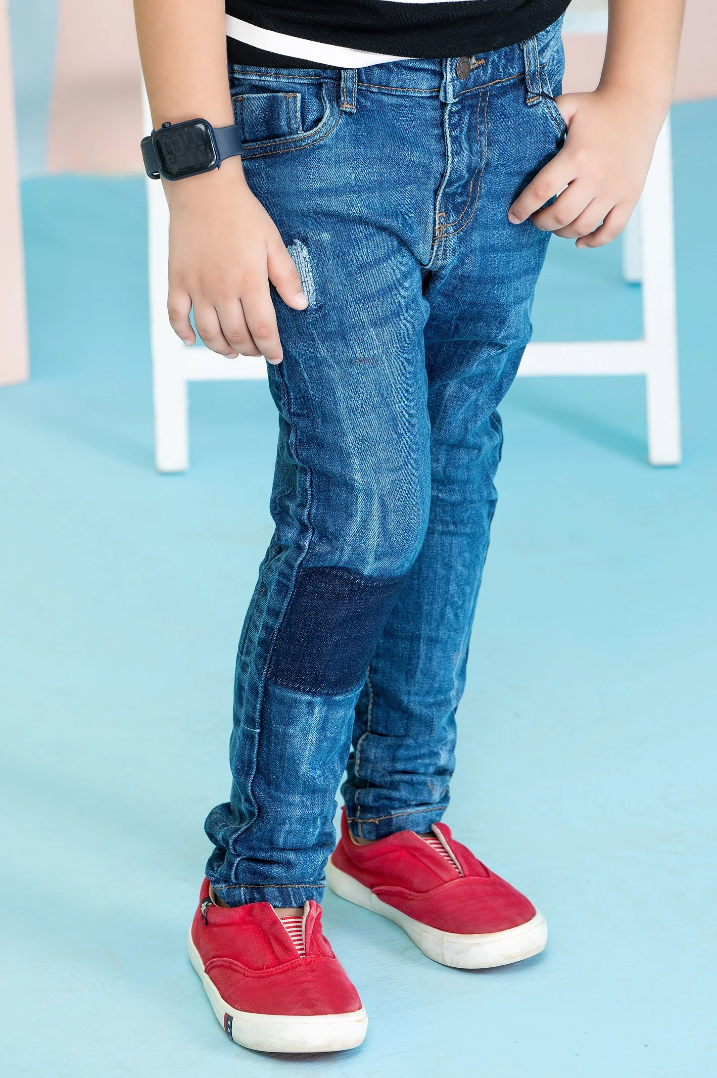 Blue Slim Fit Denim Jeans - Image 2