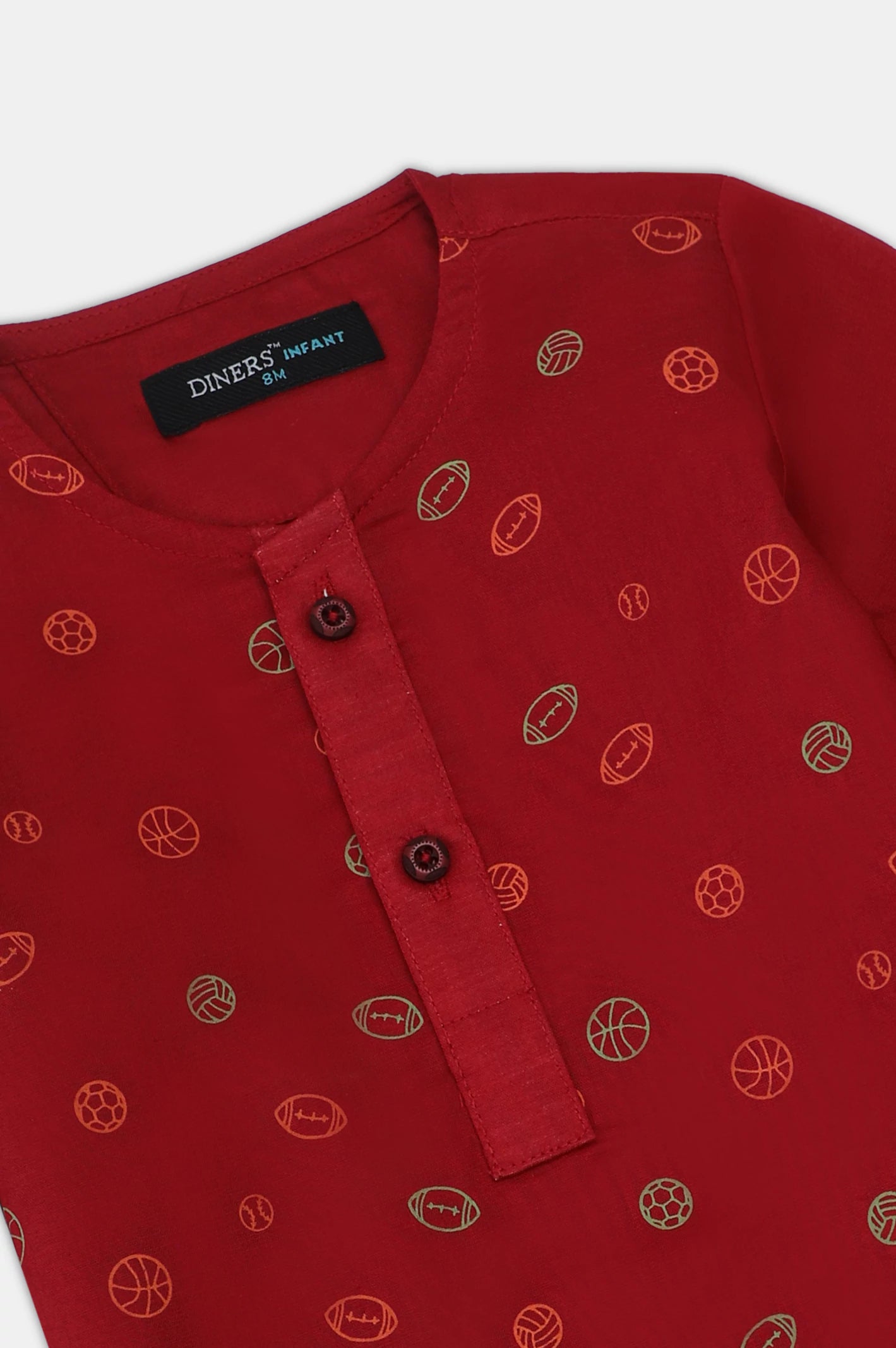 Red Infant Screen Printed Kurta Shalwar - Image 2