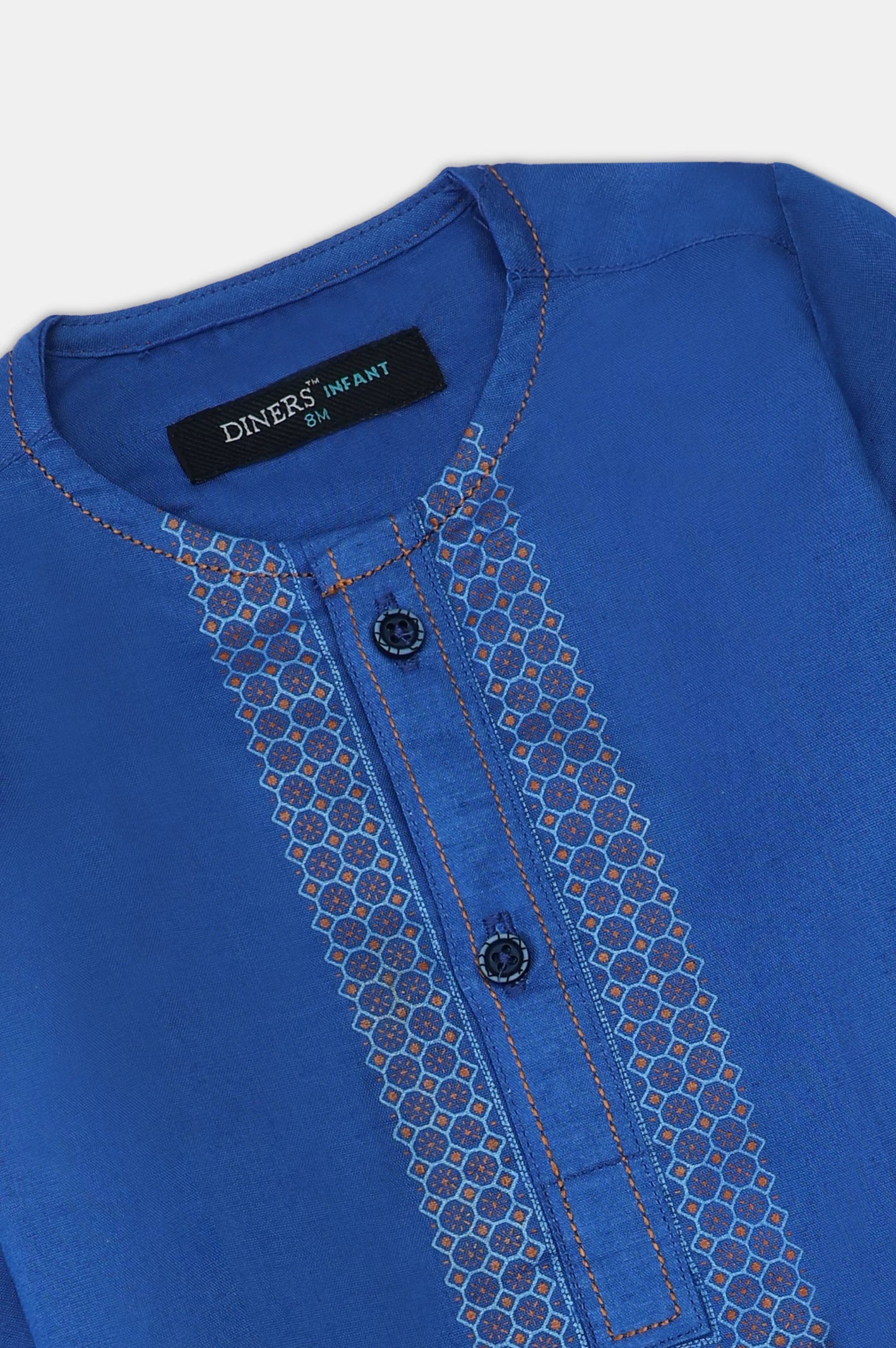 Blue Infant Kurta Screen Printed Shalwar - Image 2