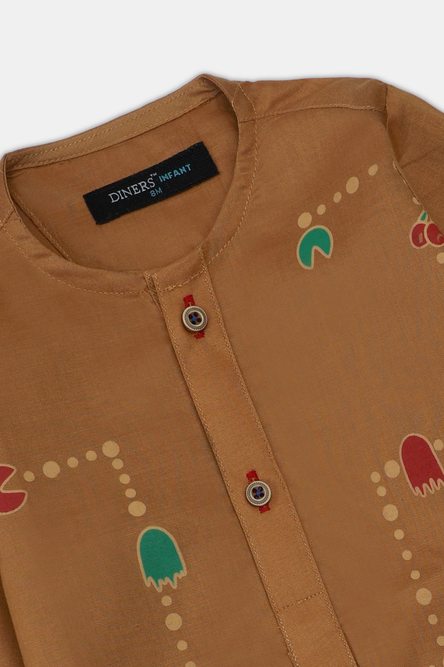 D-Brown Infant Screen Printed Kurta Shalwar - Image 2